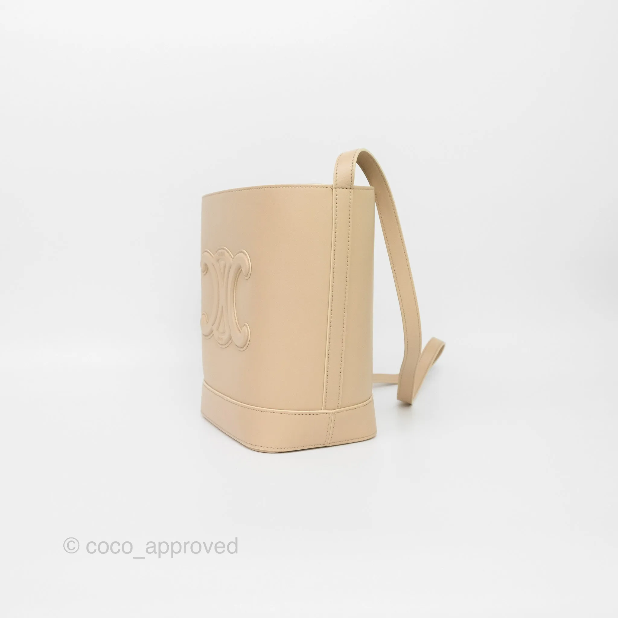 Celine Small Bucket Cuir Triomphe Calfskin Nude