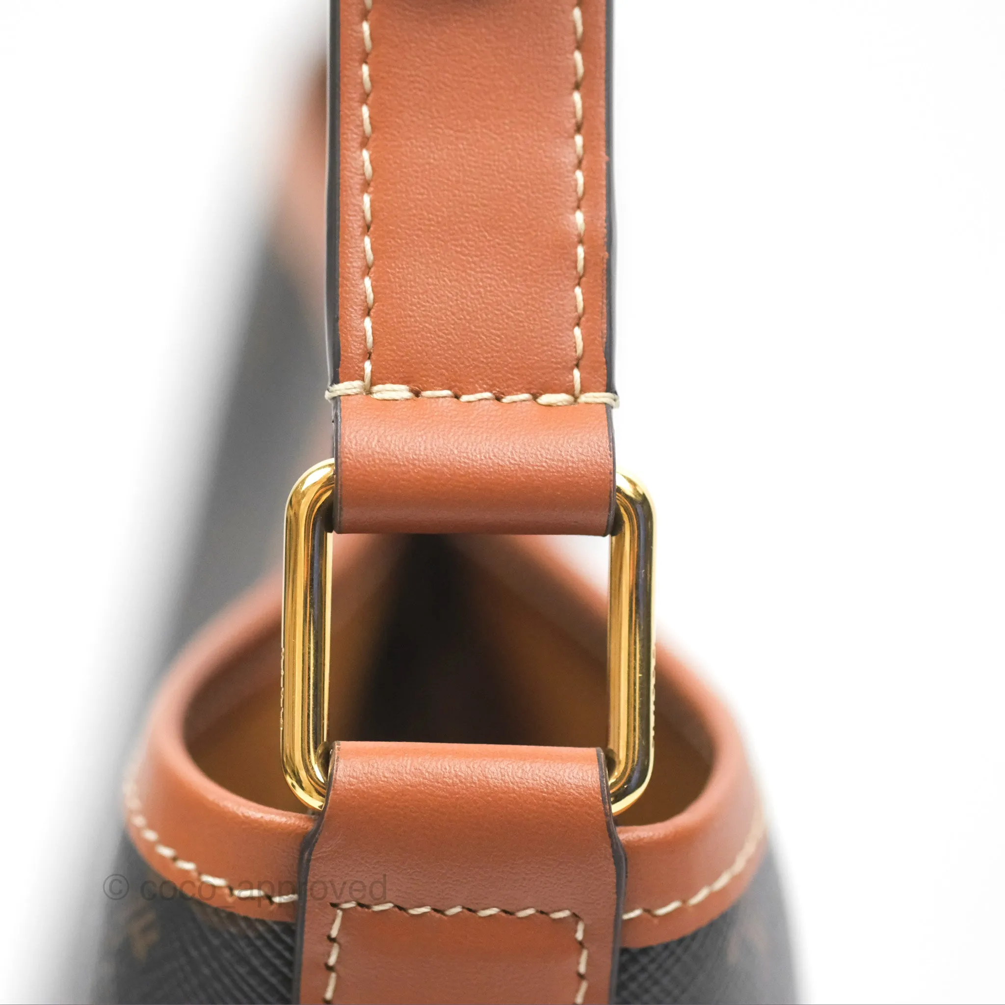 Celine Small Bucket Triomphe Canvas Tan Calfskin