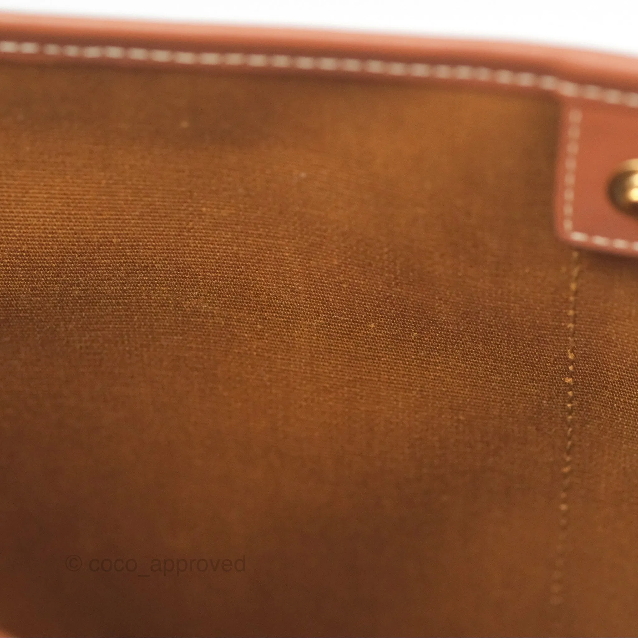 Celine Small Bucket Triomphe Canvas Tan Calfskin