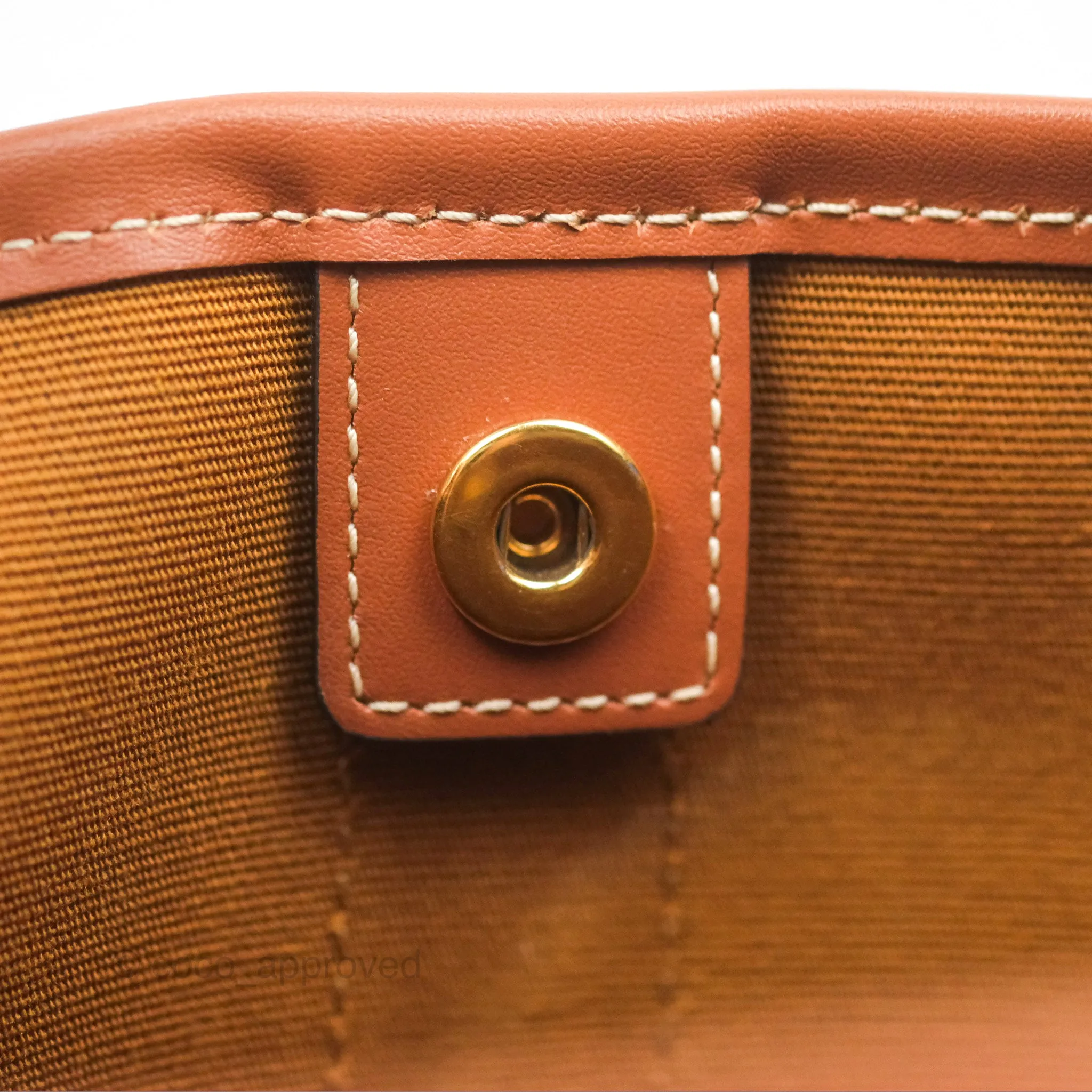 Celine Small Bucket Triomphe Canvas Tan Calfskin