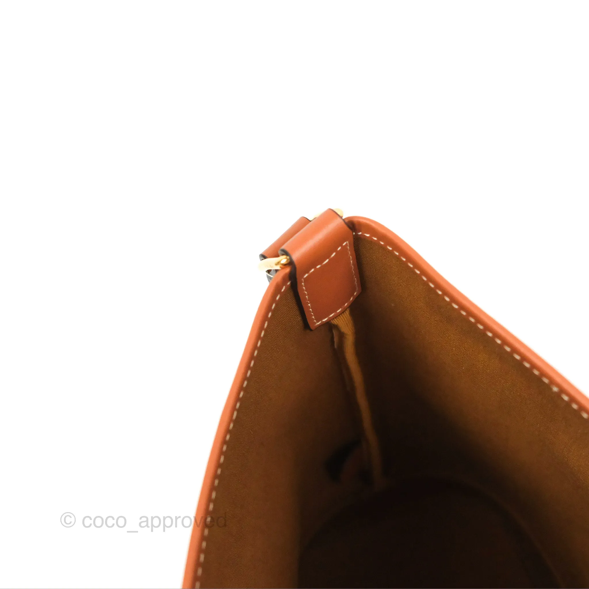 Celine Small Bucket Triomphe Canvas Tan Calfskin