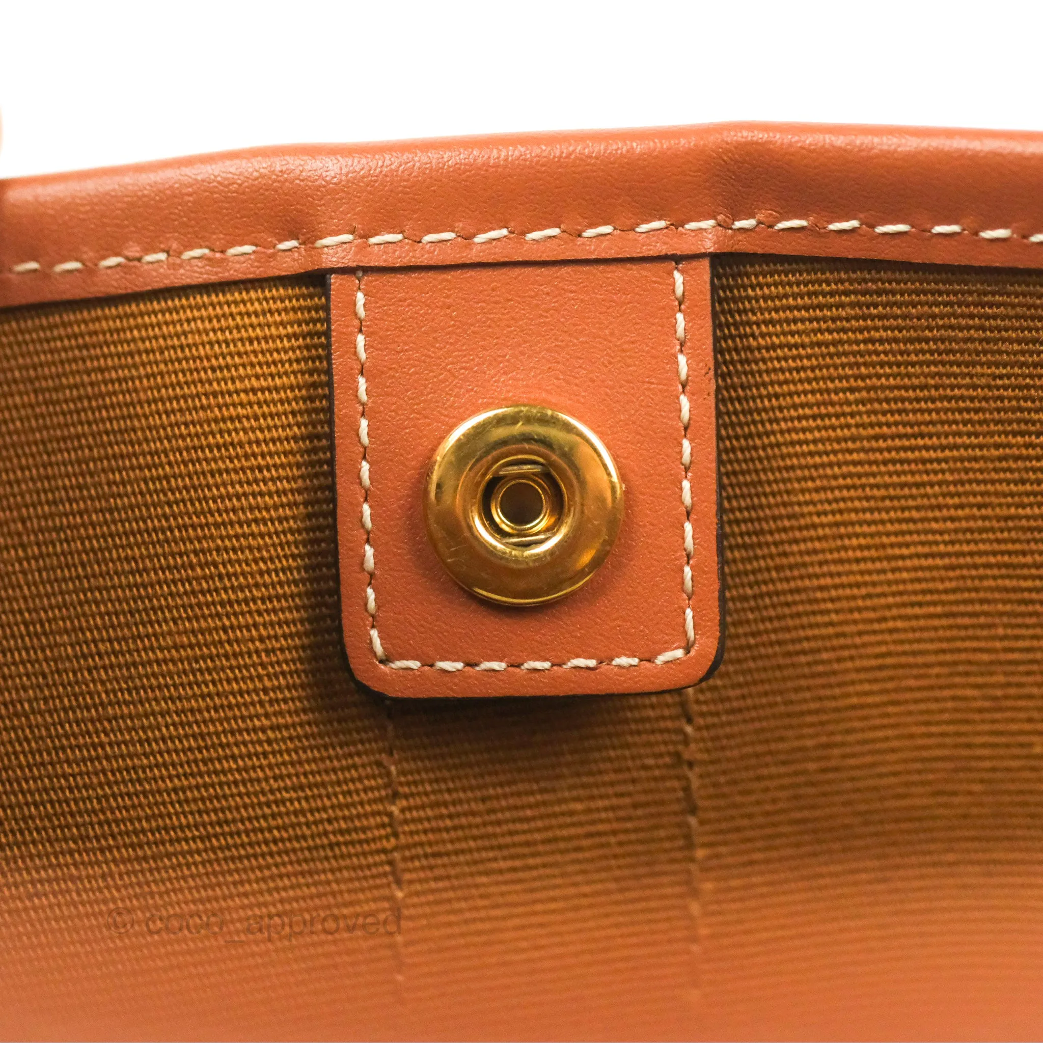 Celine Small Bucket Triomphe Canvas Tan Calfskin