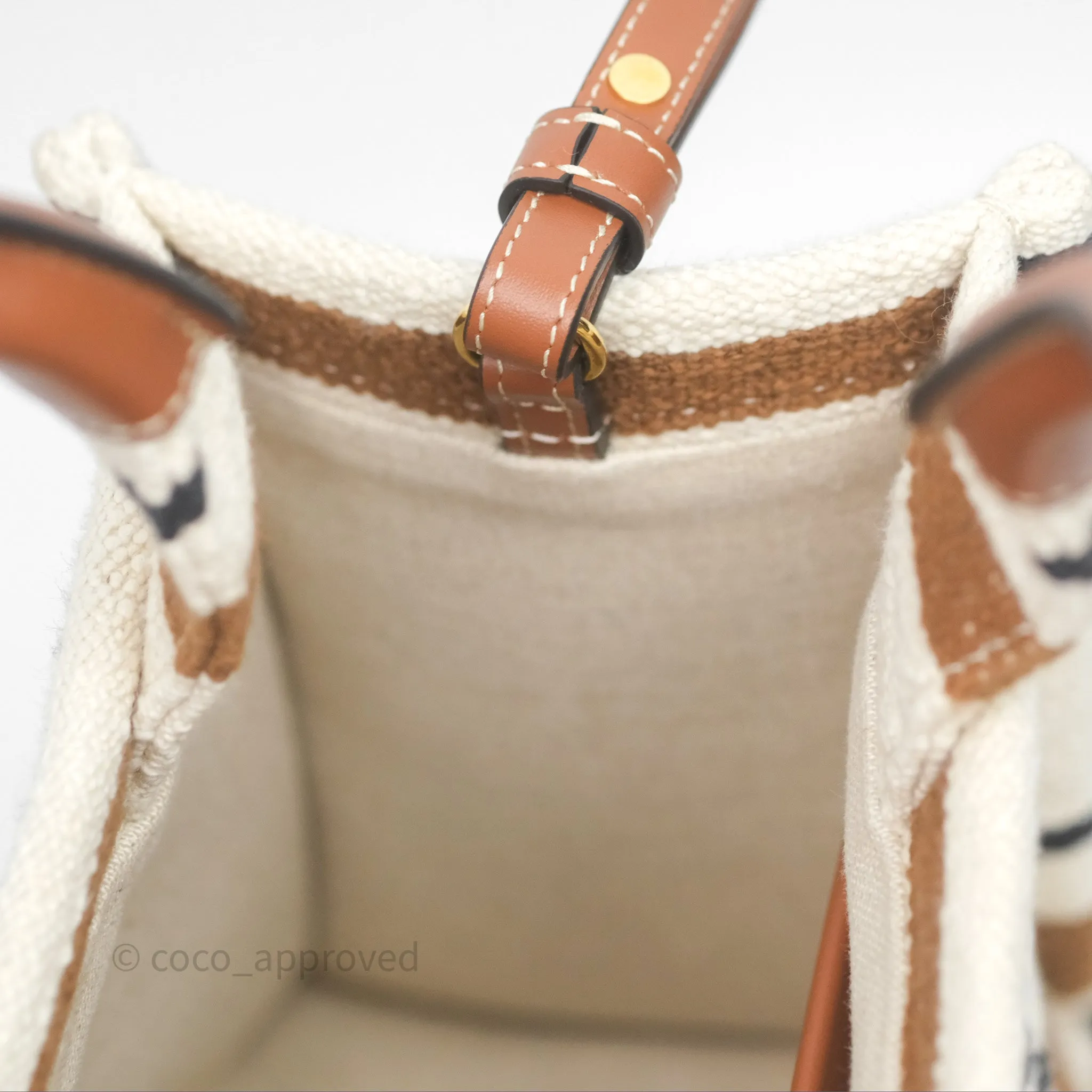 Celine Small Cabas Thais Striped Textile Bag Canvas