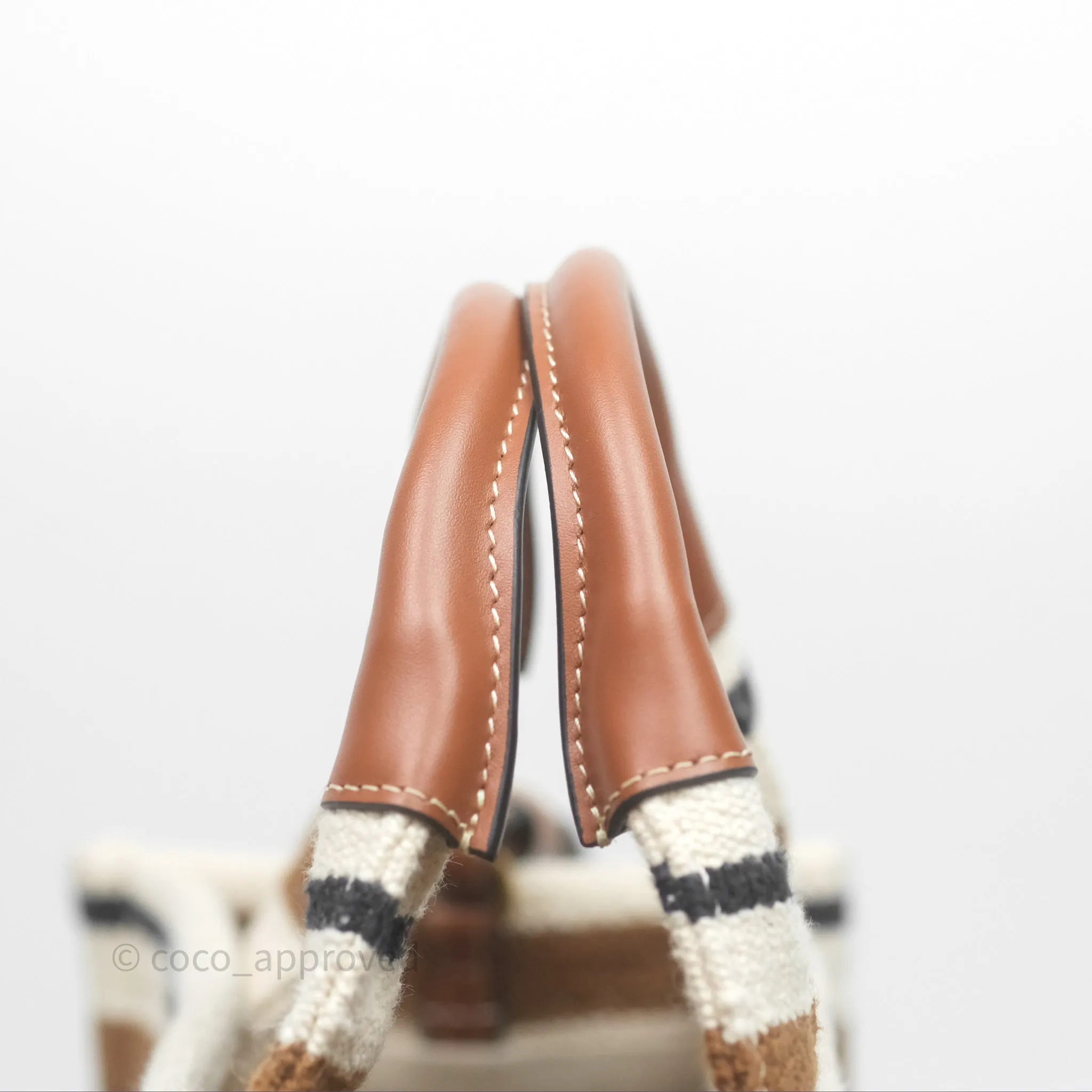 Celine Small Cabas Thais Striped Textile Bag Canvas