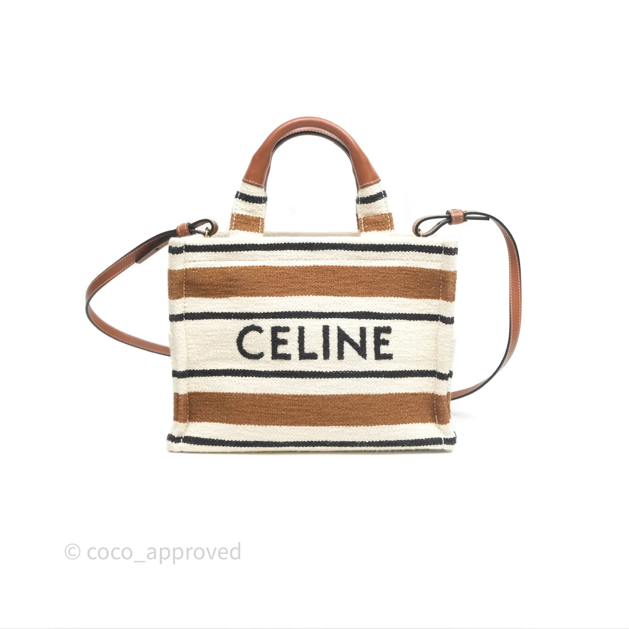 Celine Small Cabas Thais Striped Textile Bag Canvas