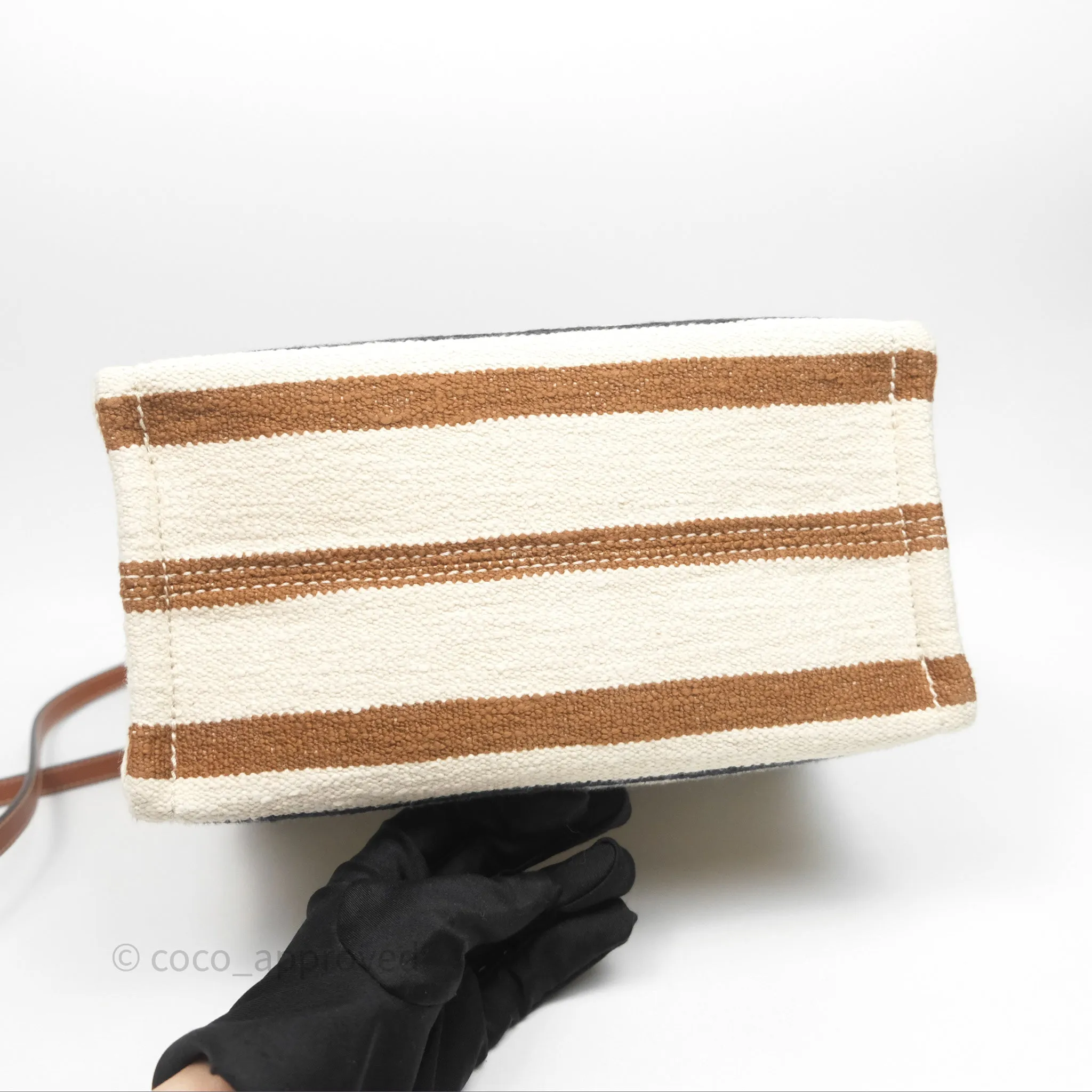 Celine Small Cabas Thais Striped Textile Bag Canvas