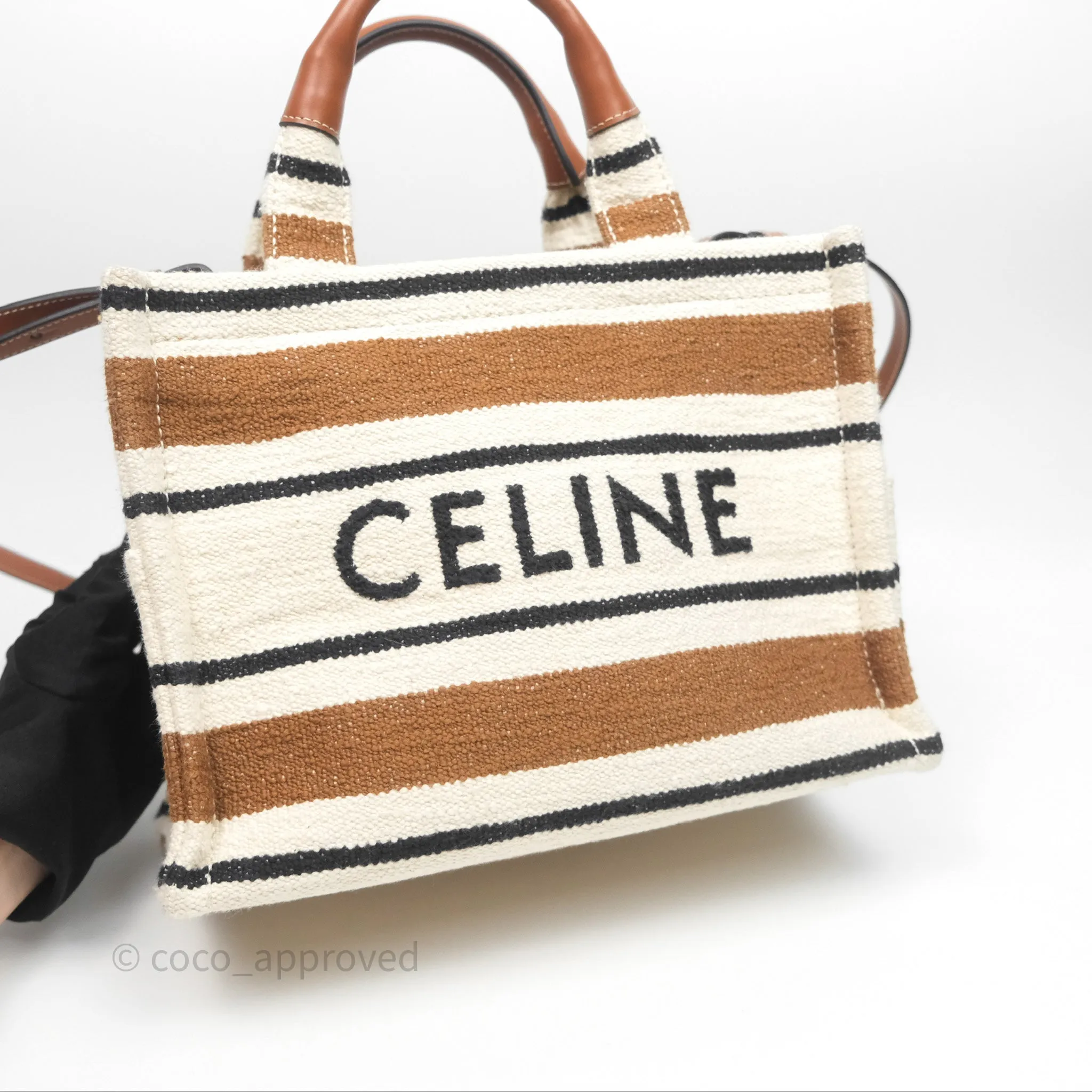 Celine Small Cabas Thais Striped Textile Bag Canvas