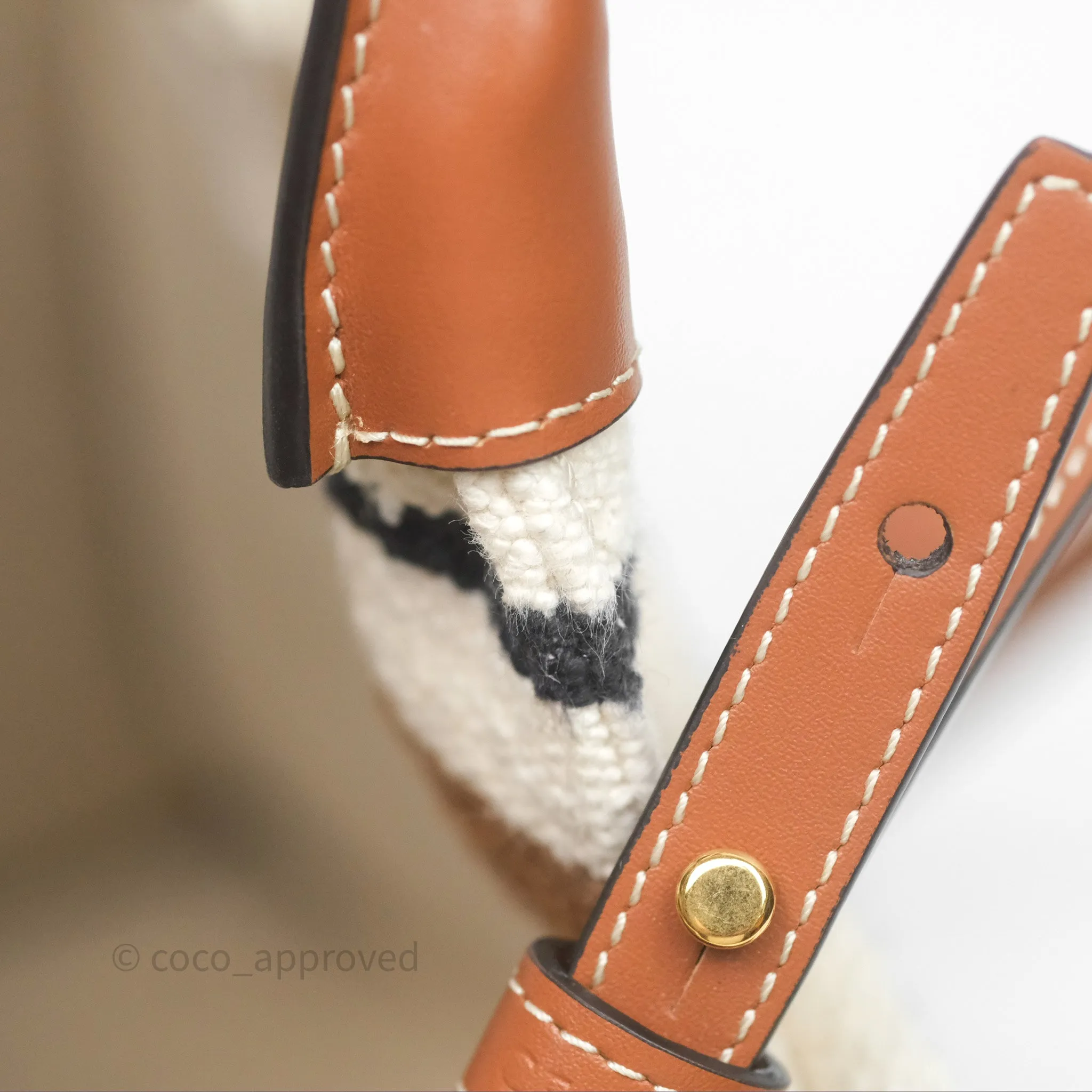 Celine Small Cabas Thais Striped Textile Bag Canvas