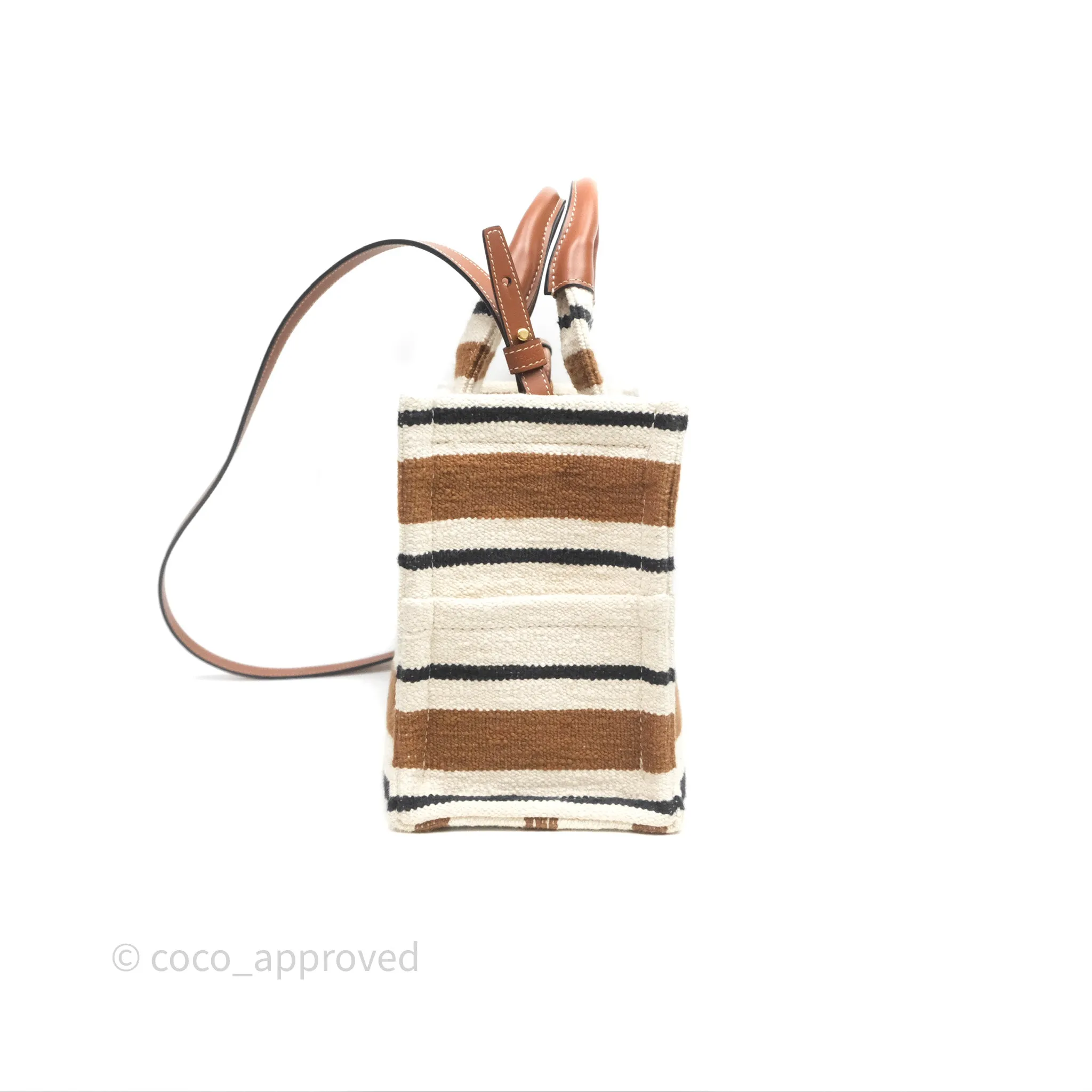 Celine Small Cabas Thais Striped Textile Bag Canvas
