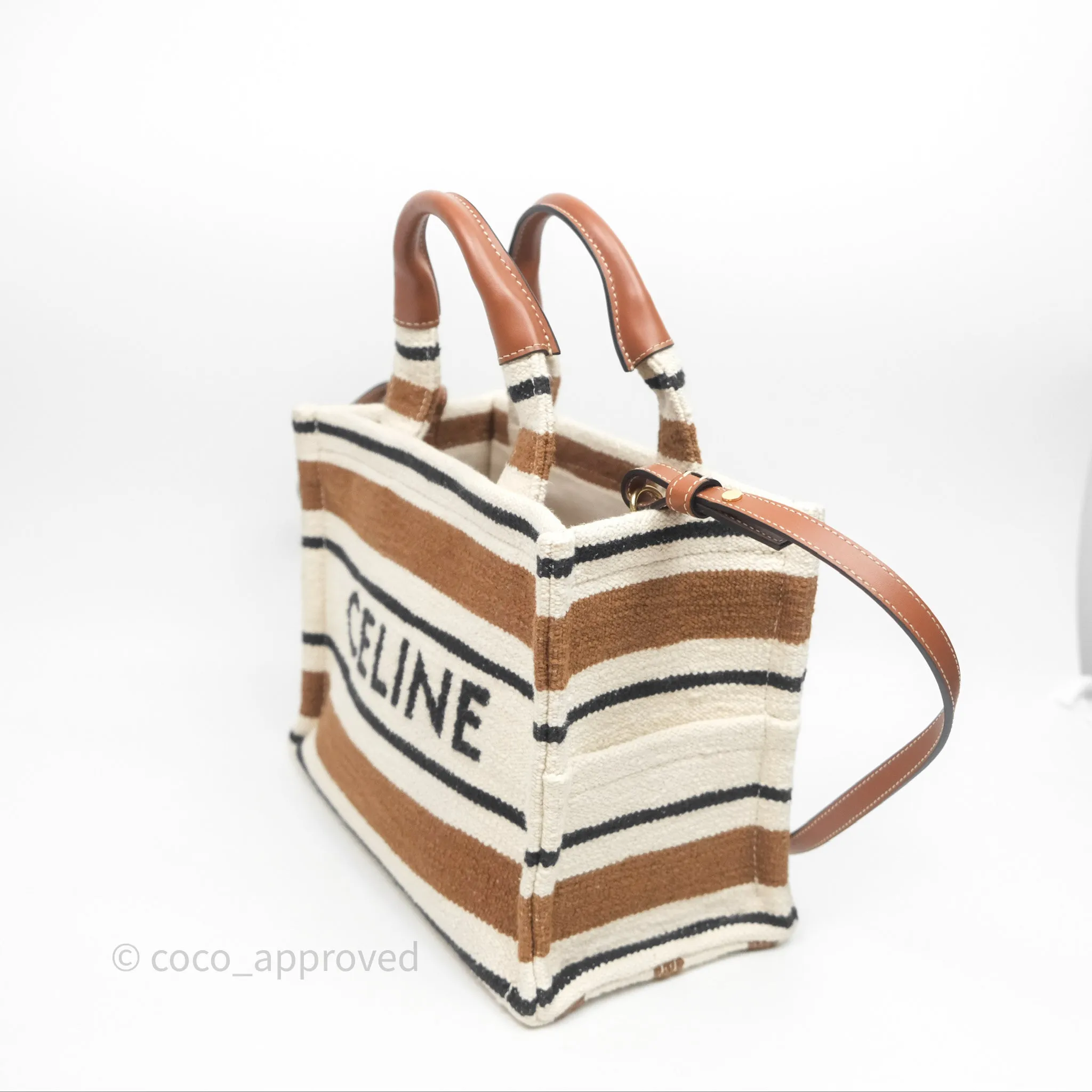 Celine Small Cabas Thais Striped Textile Bag Canvas