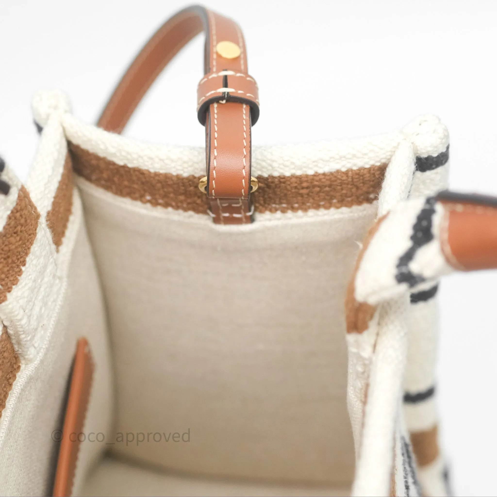 Celine Small Cabas Thais Striped Textile Bag Canvas