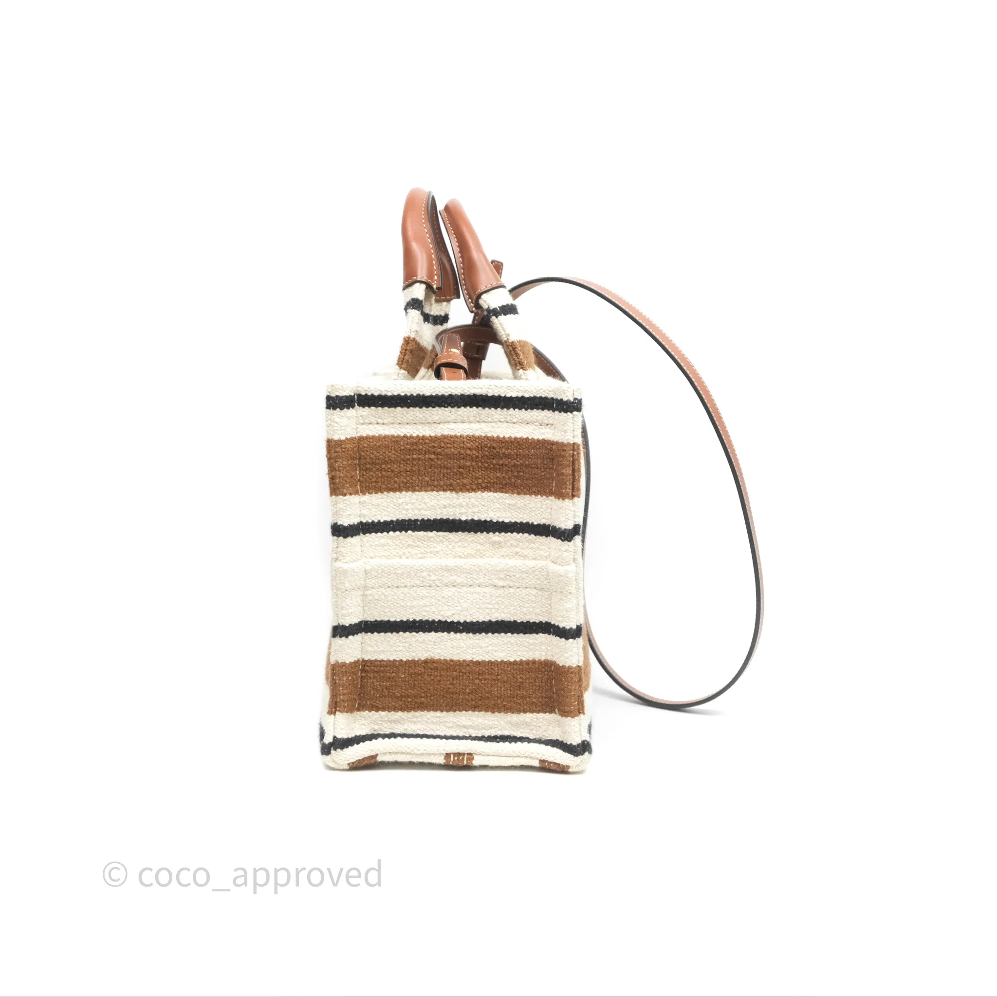 Celine Small Cabas Thais Striped Textile Bag Canvas