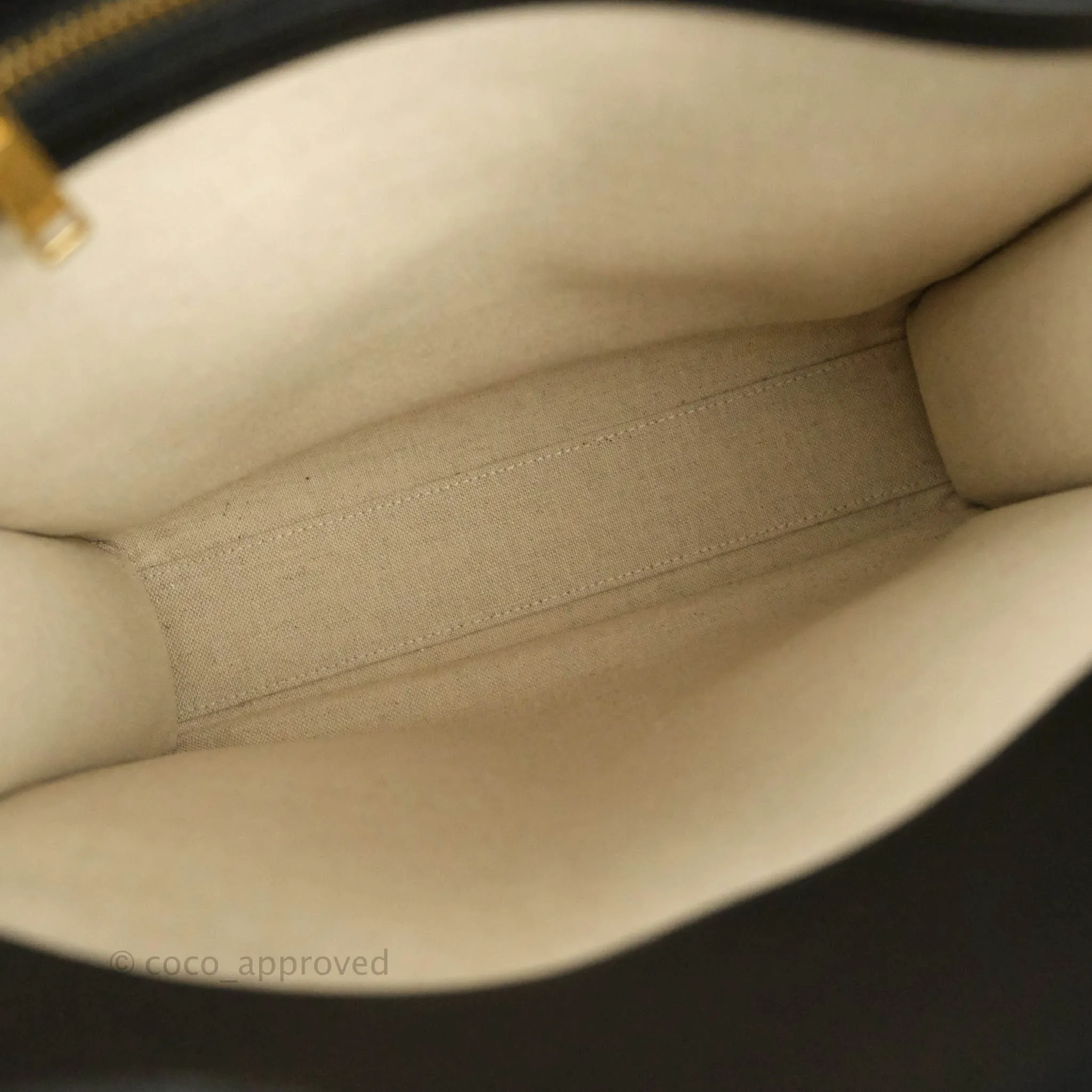 Celine Small Cabas Vertical Tote Triomphe Embroidery Black Textlie