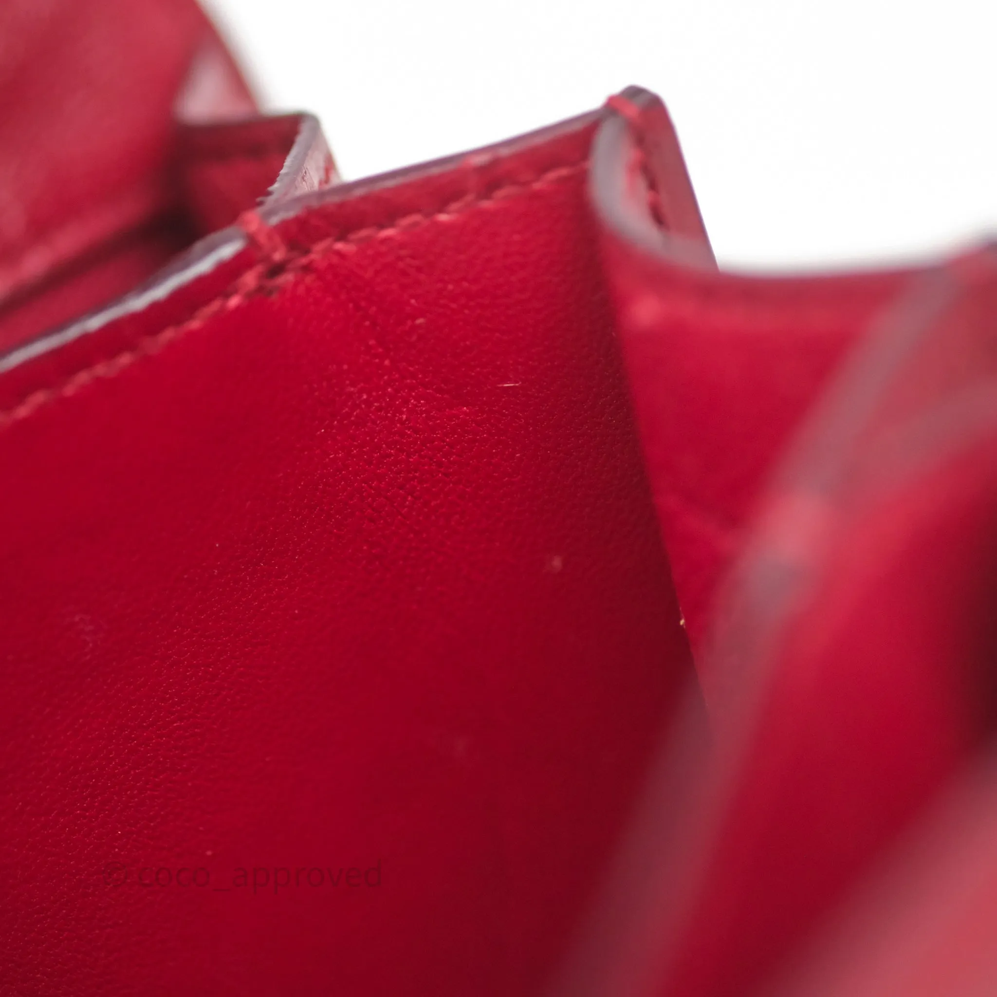 Celine Small Classic Box Flap Red Calfskin