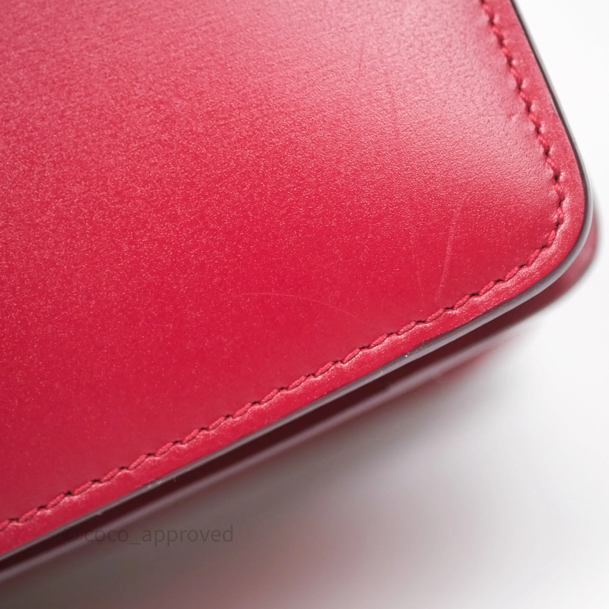 Celine Small Classic Box Flap Red Calfskin