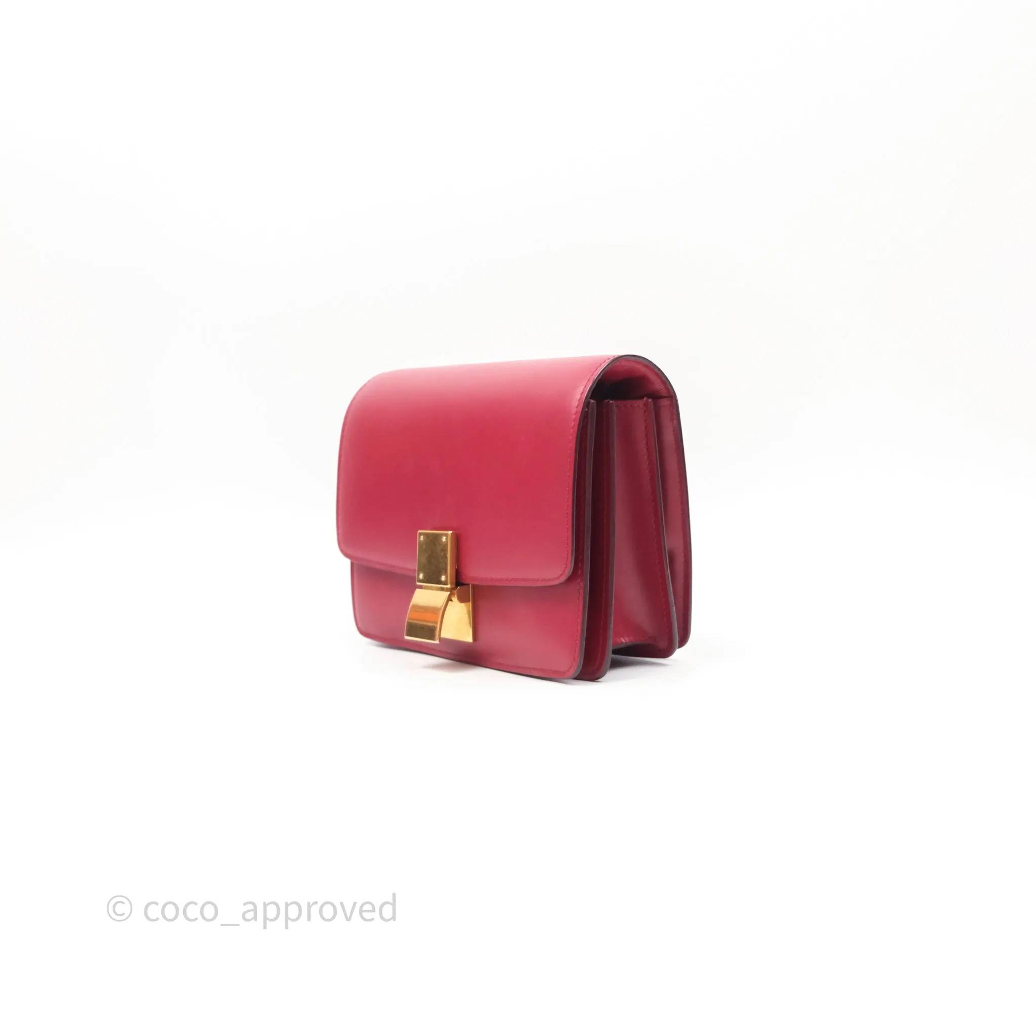 Celine Small Classic Box Flap Red Calfskin