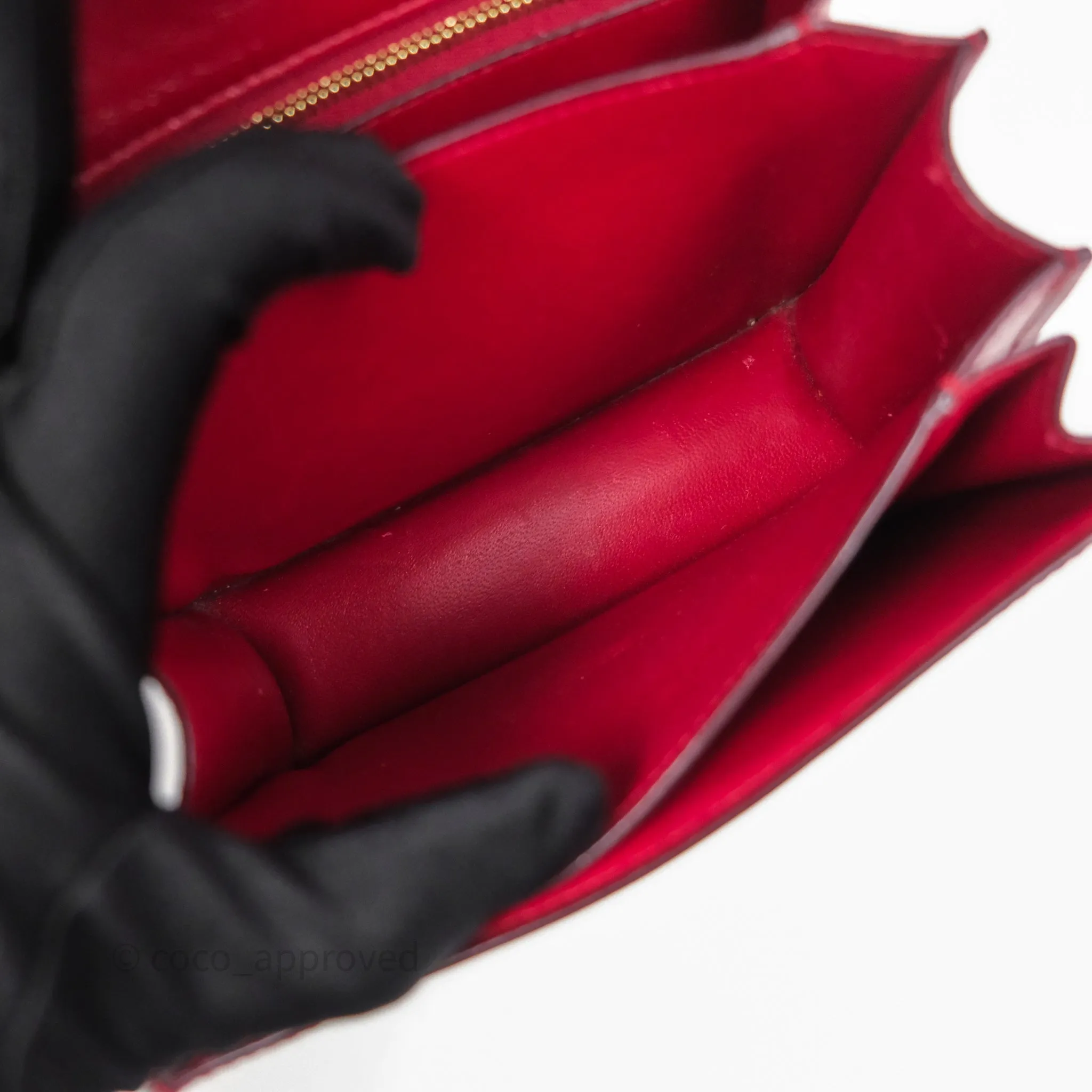 Celine Small Classic Box Flap Red Calfskin
