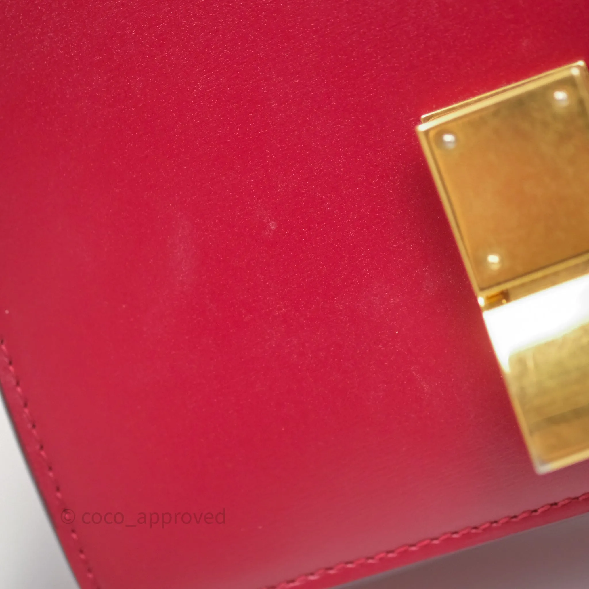 Celine Small Classic Box Flap Red Calfskin