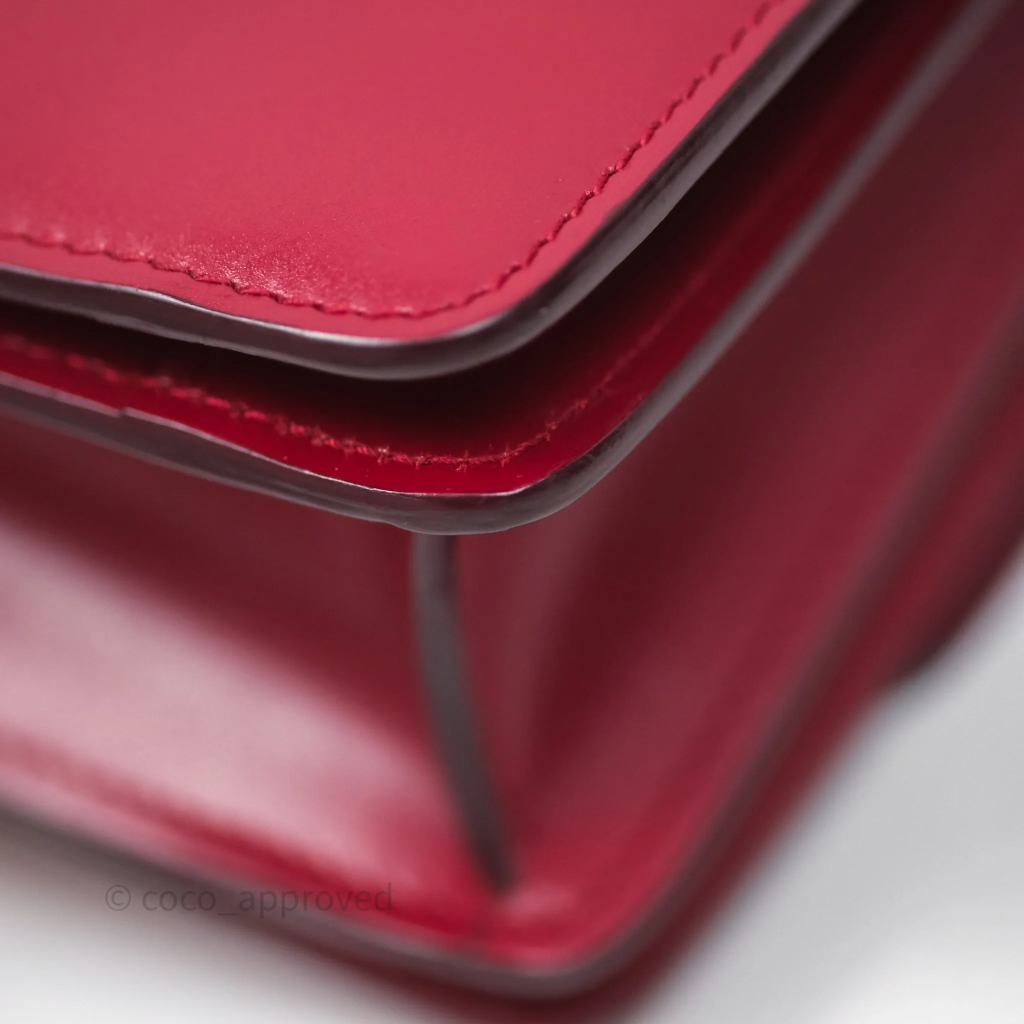 Celine Small Classic Box Flap Red Calfskin