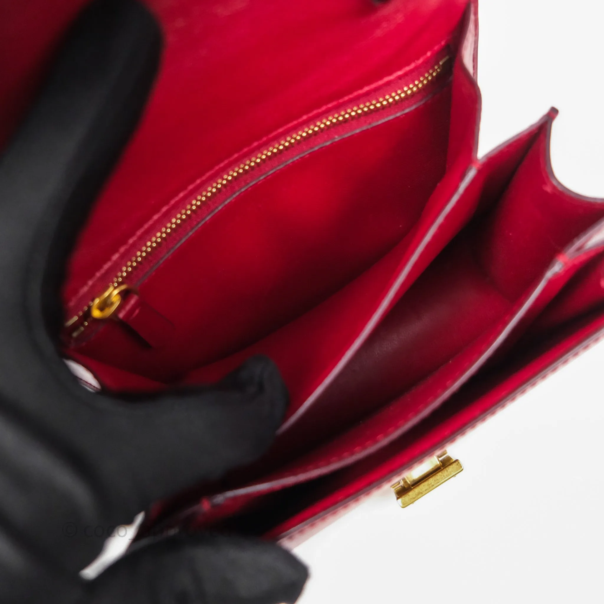 Celine Small Classic Box Flap Red Calfskin