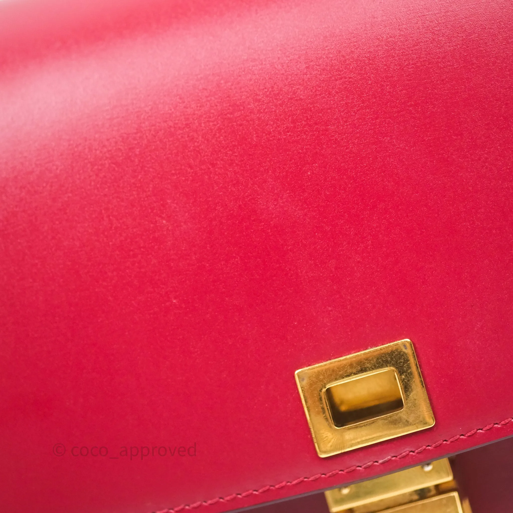Celine Small Classic Box Flap Red Calfskin