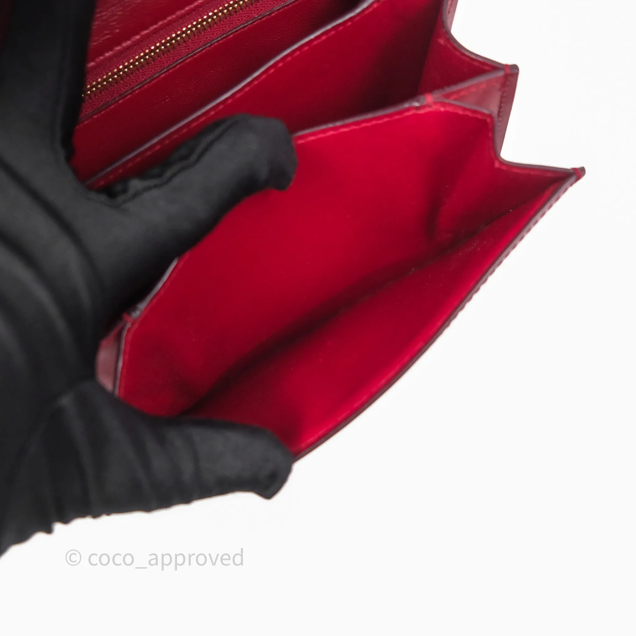 Celine Small Classic Box Flap Red Calfskin