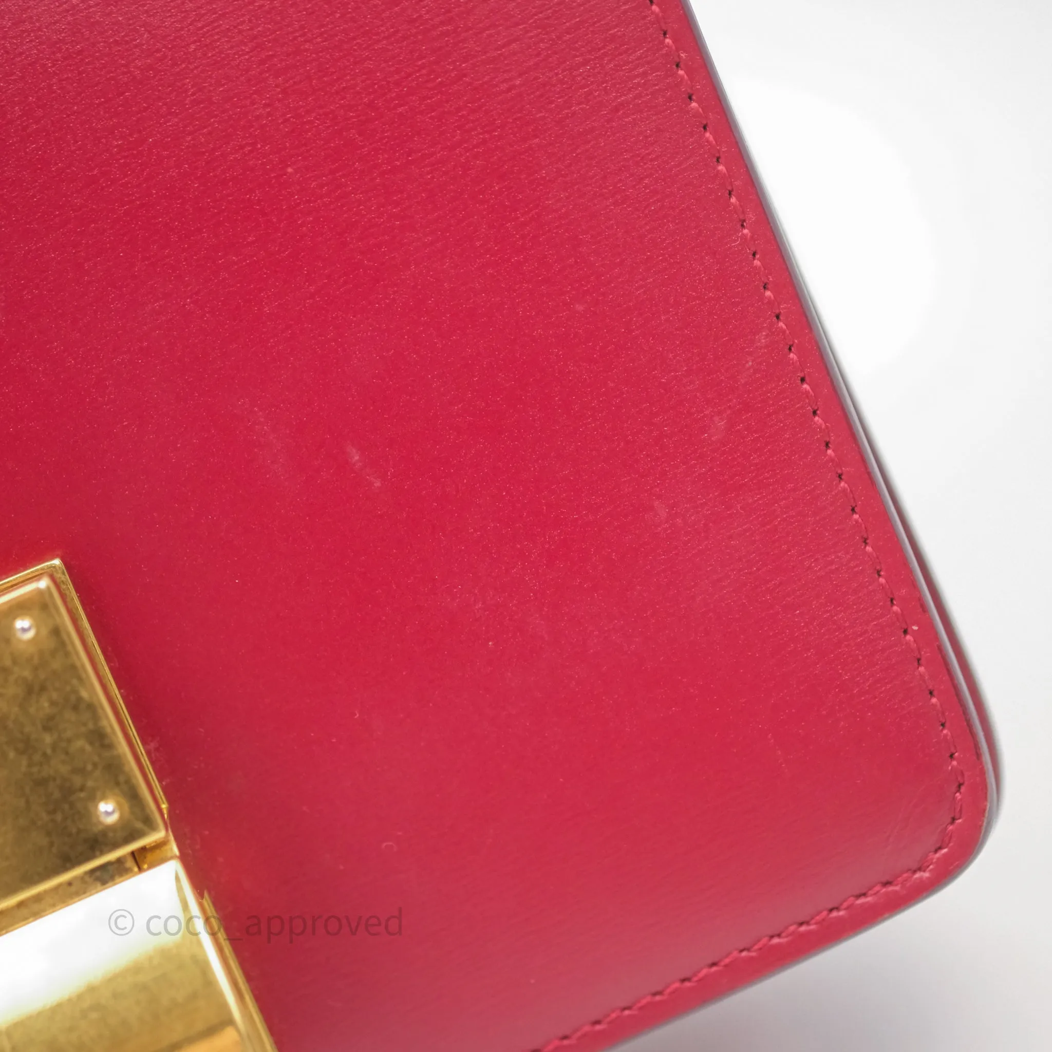 Celine Small Classic Box Flap Red Calfskin