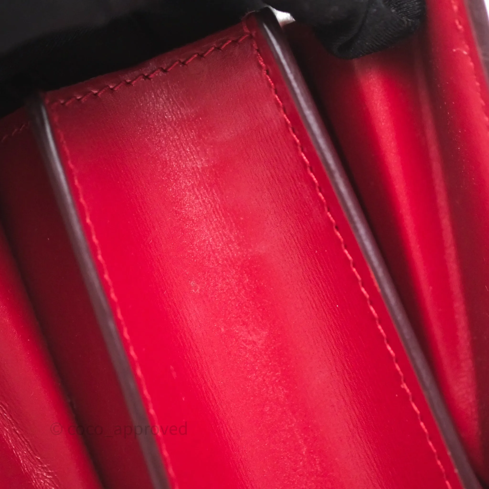 Celine Small Classic Box Flap Red Calfskin