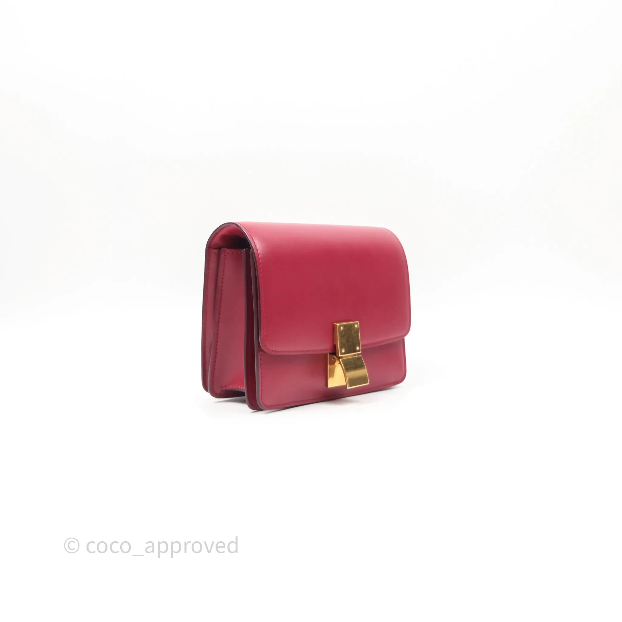 Celine Small Classic Box Flap Red Calfskin