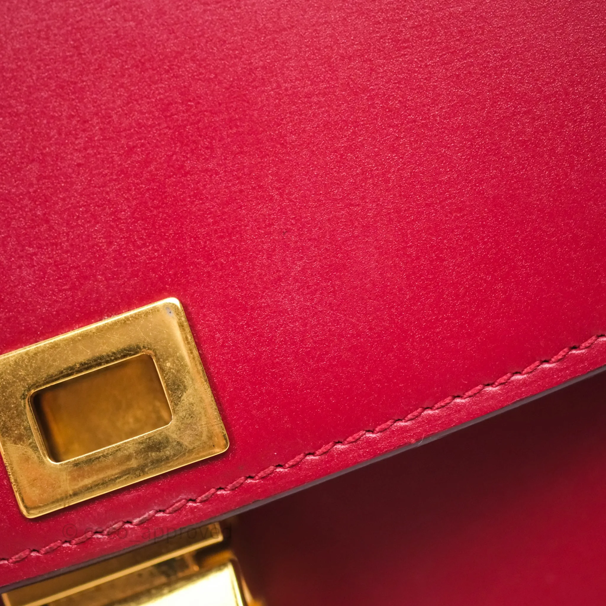 Celine Small Classic Box Flap Red Calfskin