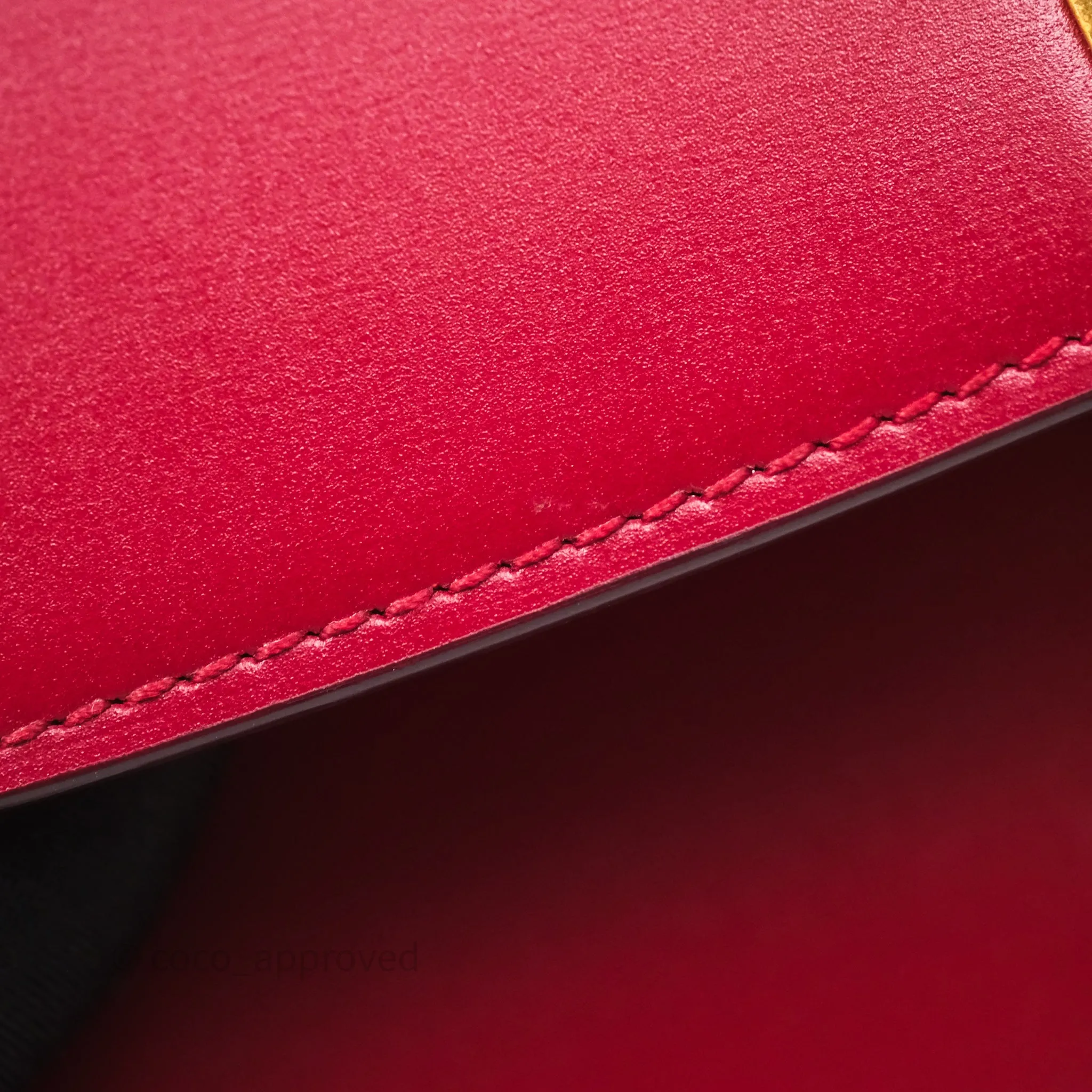 Celine Small Classic Box Flap Red Calfskin