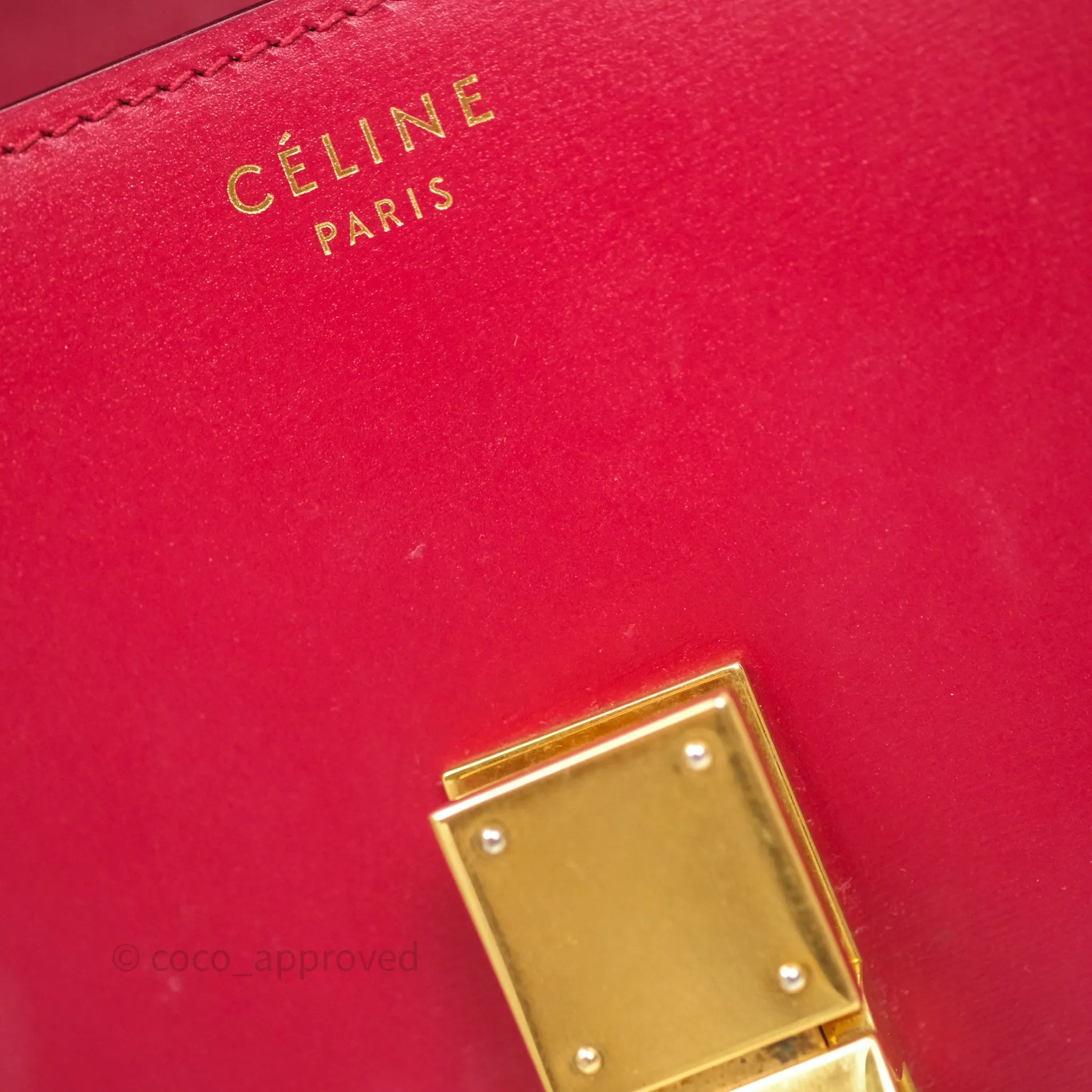 Celine Small Classic Box Flap Red Calfskin