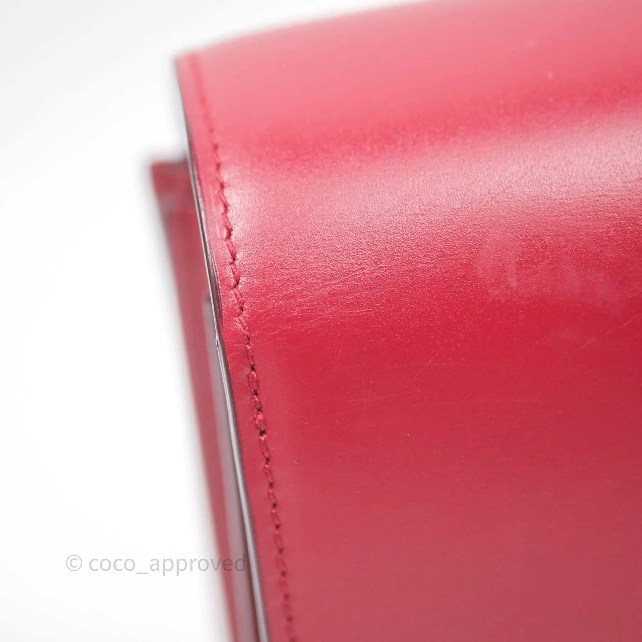 Celine Small Classic Box Flap Red Calfskin