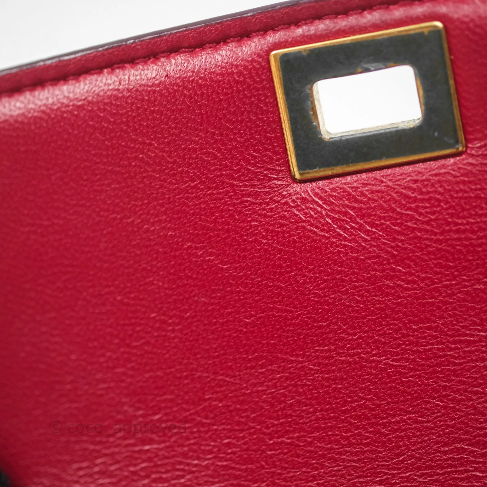 Celine Small Classic Box Flap Red Calfskin