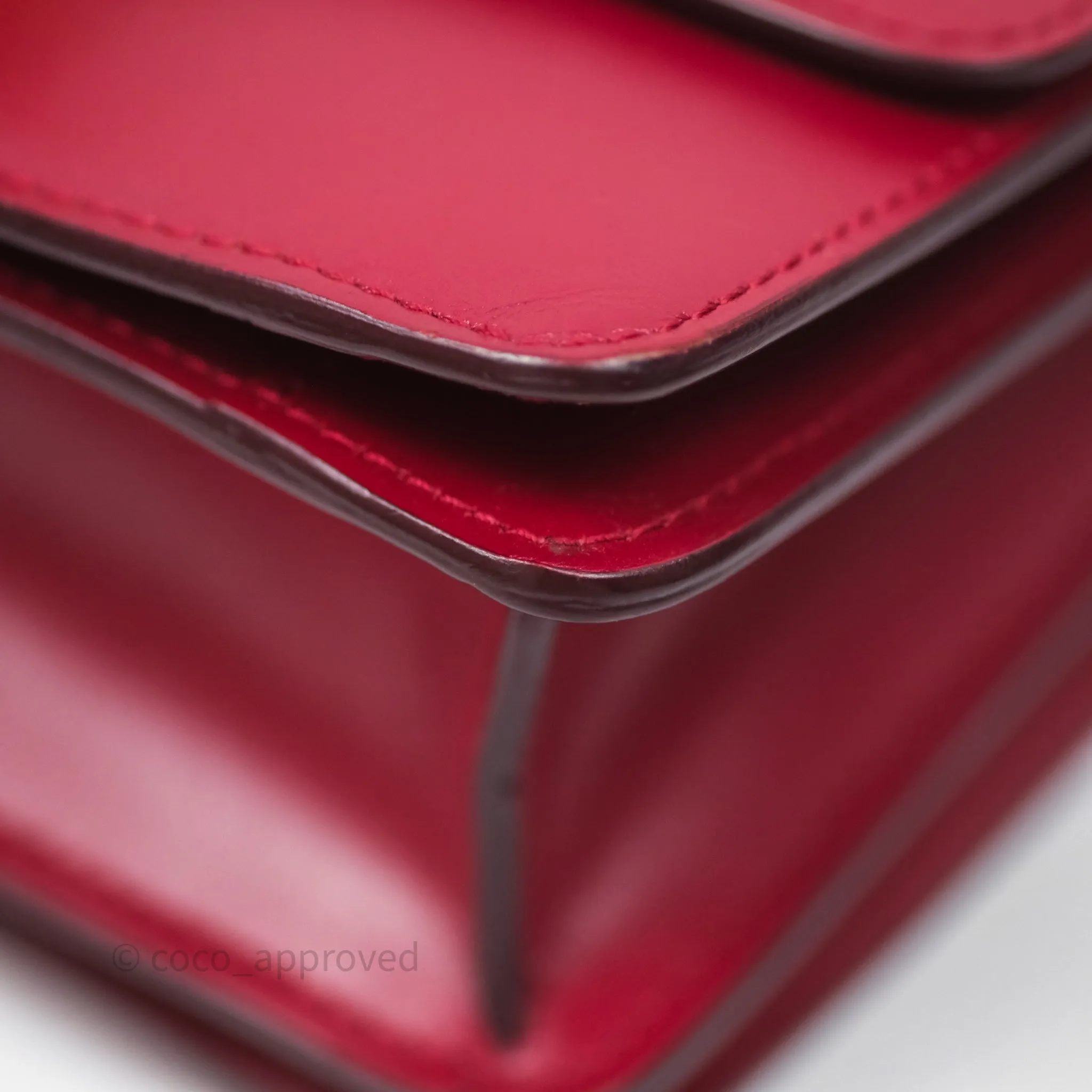 Celine Small Classic Box Flap Red Calfskin