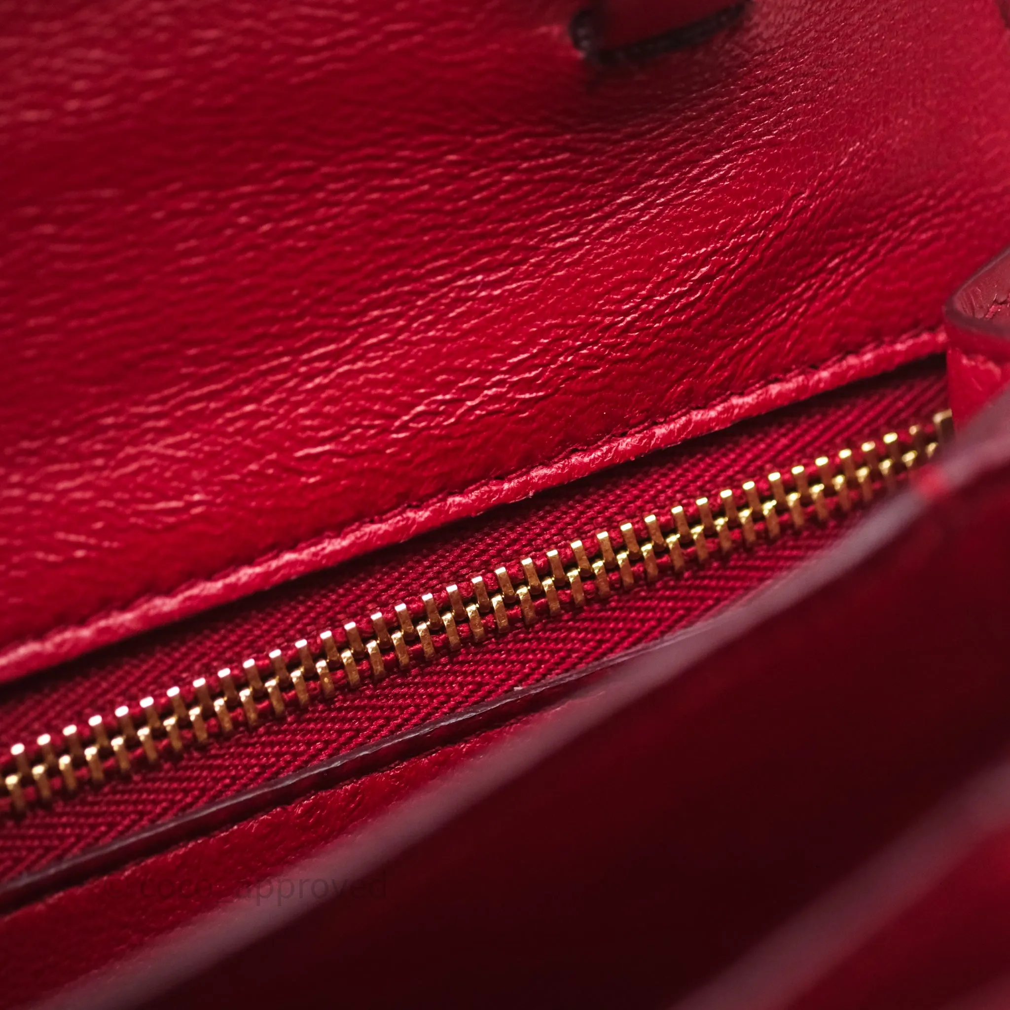 Celine Small Classic Box Flap Red Calfskin