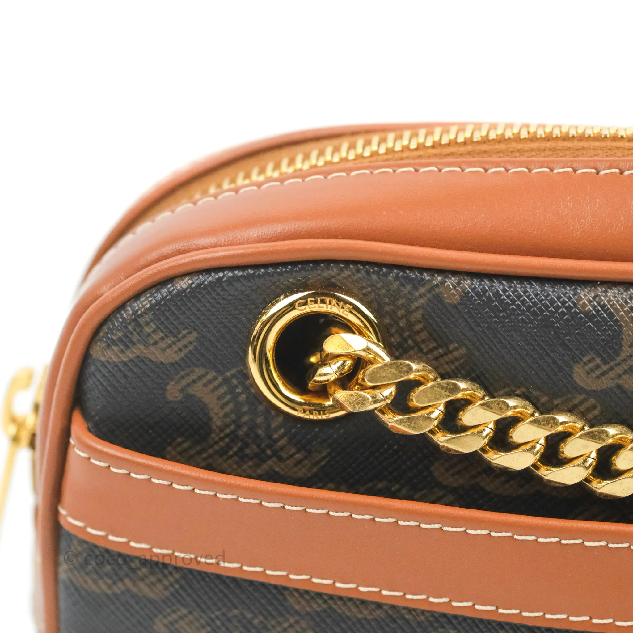 Celine Small Patapans in Triomphe Canvas Tan