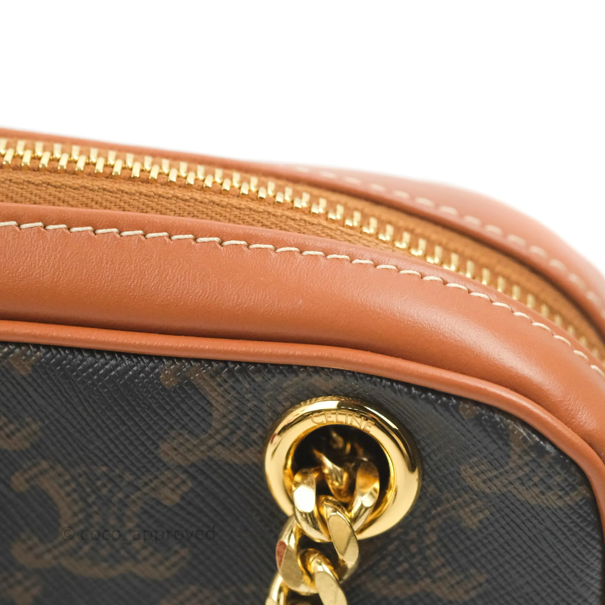 Celine Small Patapans in Triomphe Canvas Tan