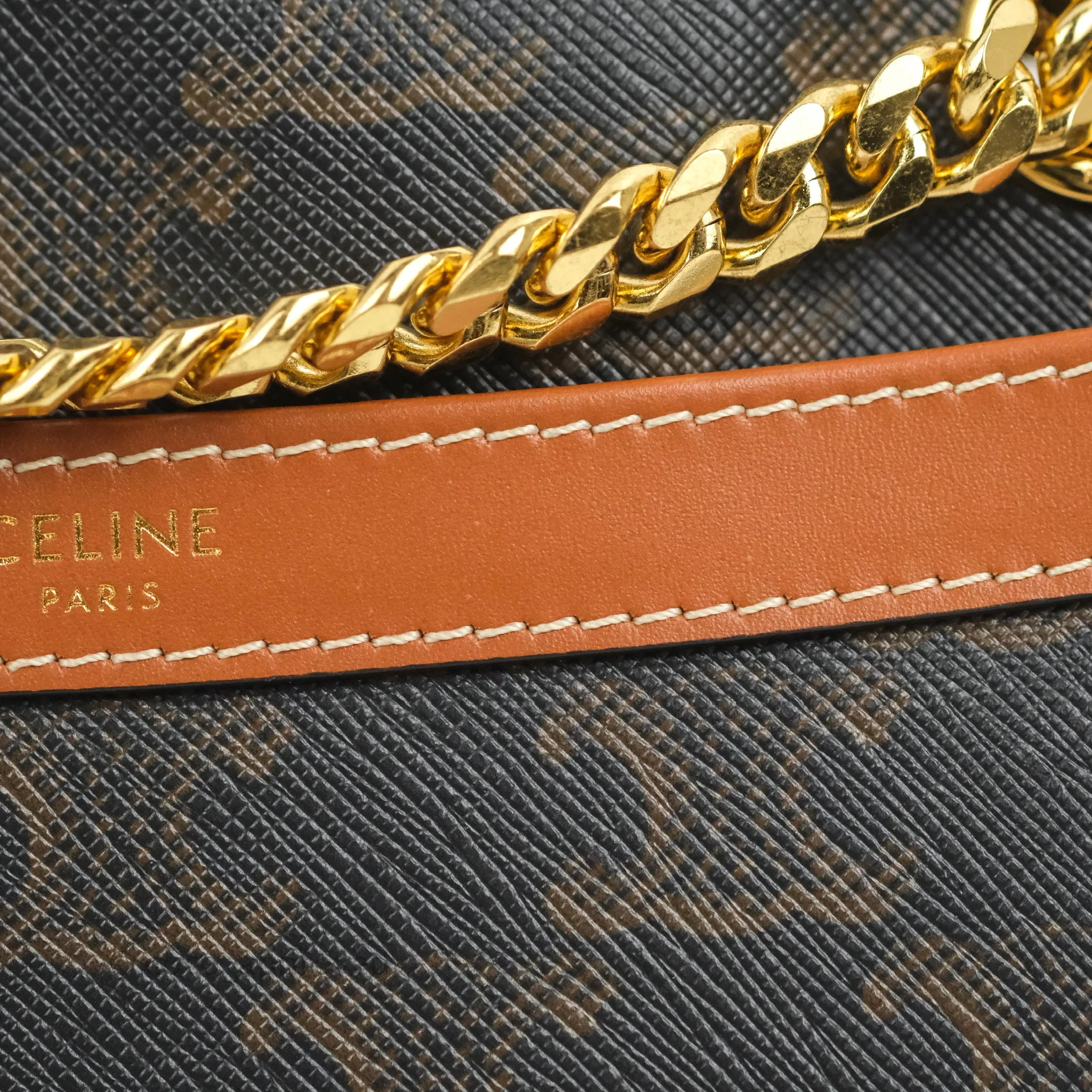Celine Small Patapans in Triomphe Canvas Tan