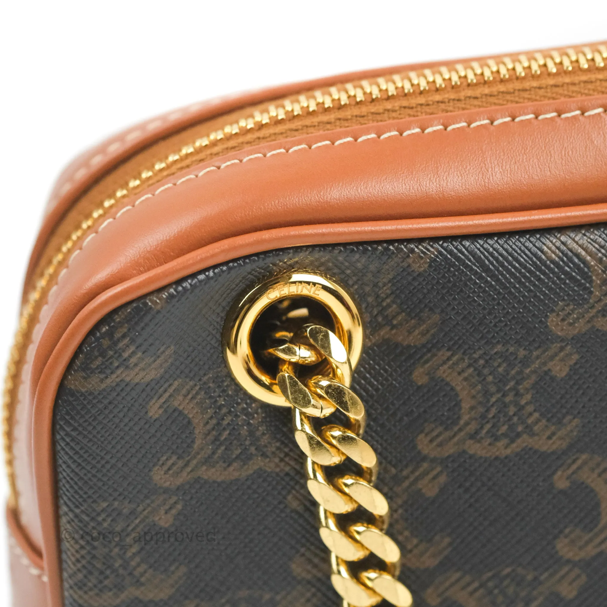 Celine Small Patapans in Triomphe Canvas Tan