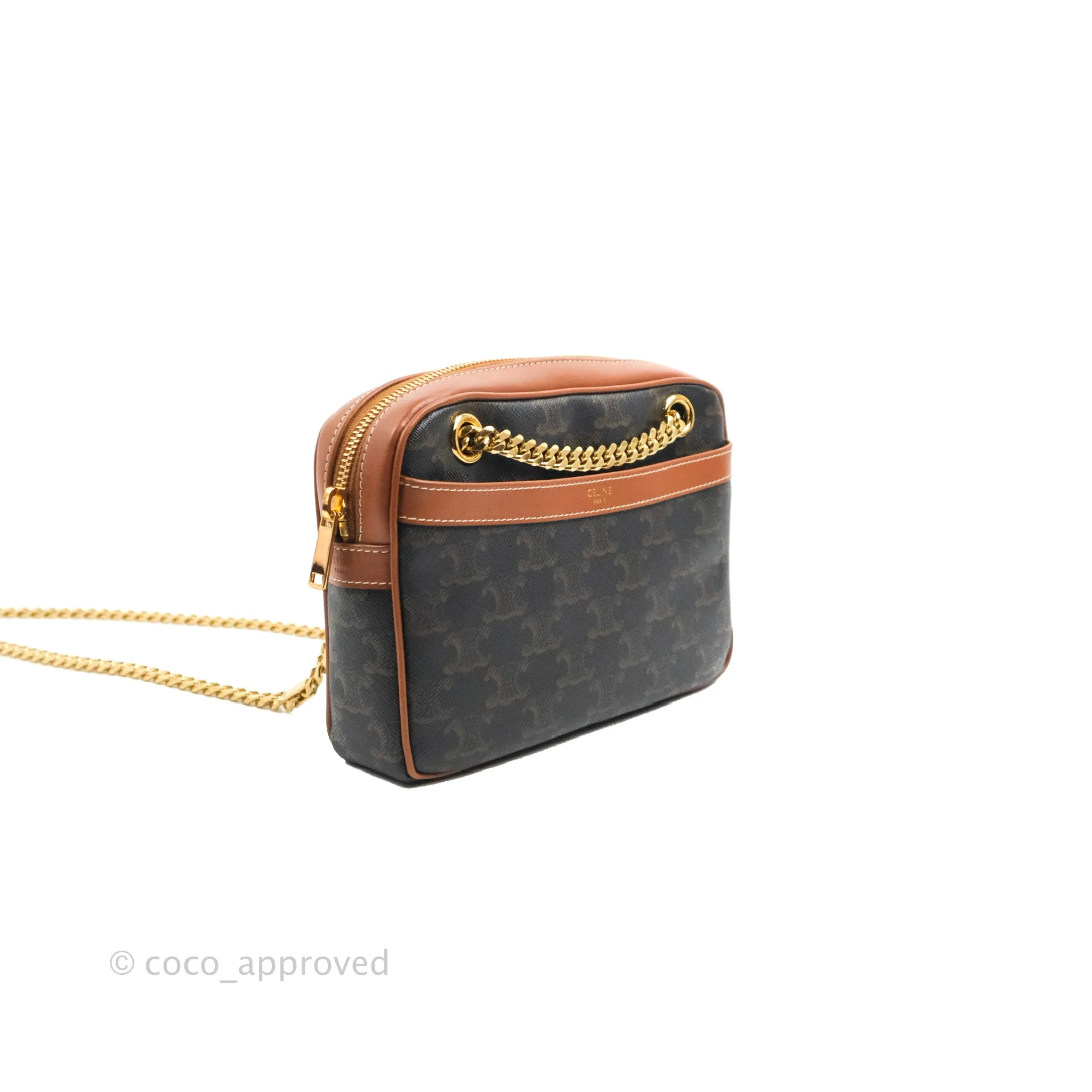 Celine Small Patapans in Triomphe Canvas Tan