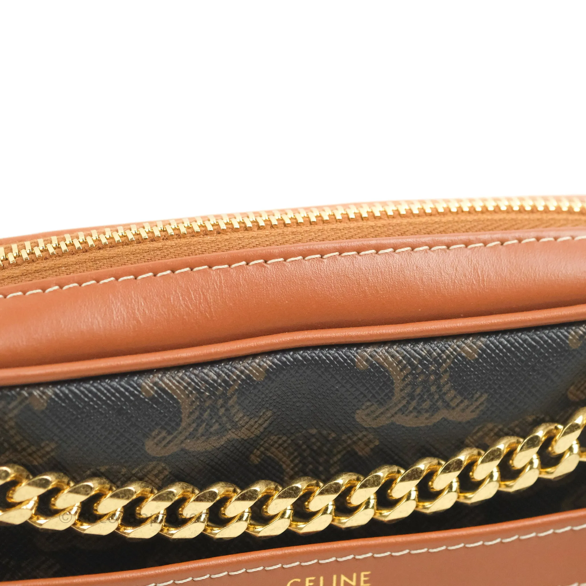 Celine Small Patapans in Triomphe Canvas Tan