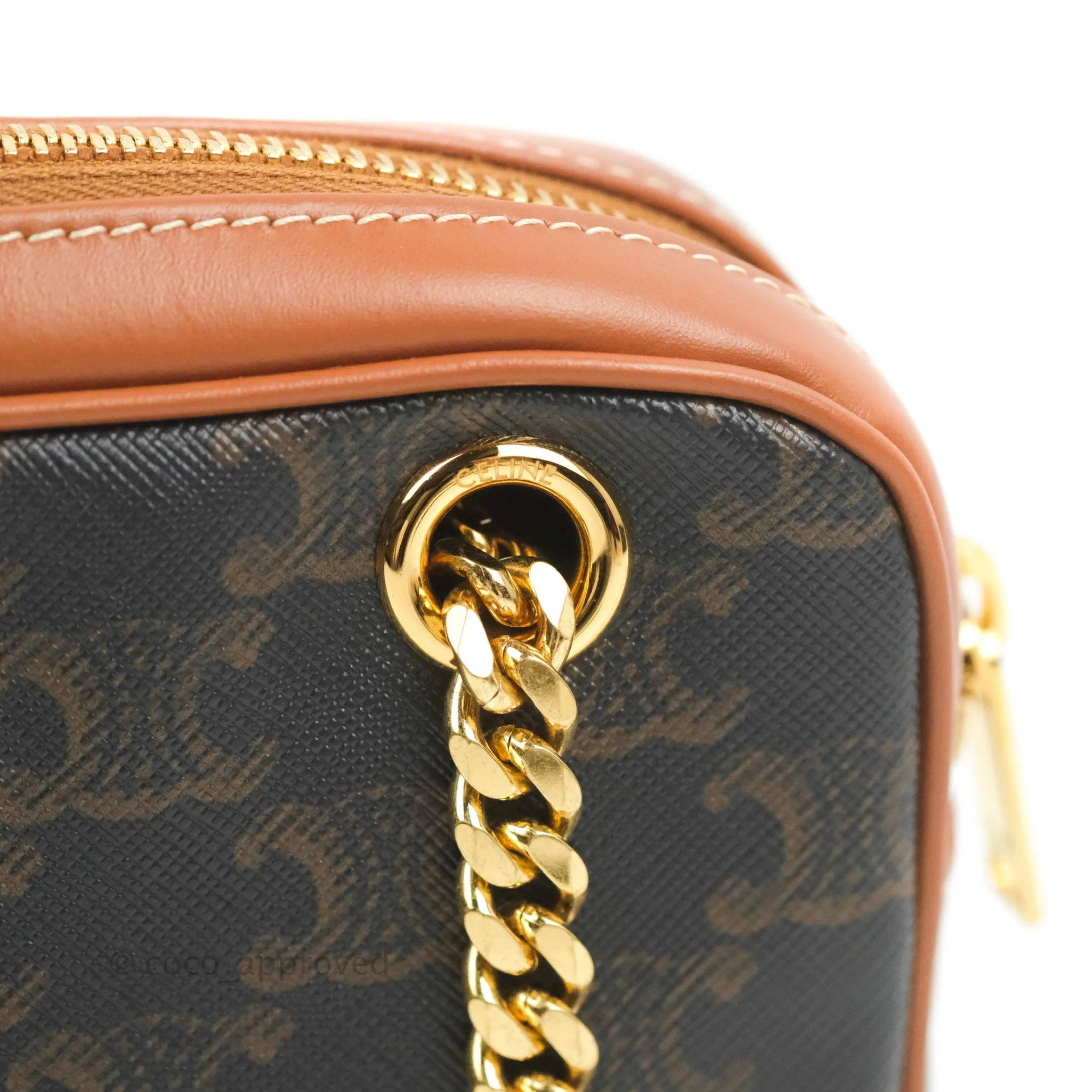 Celine Small Patapans in Triomphe Canvas Tan