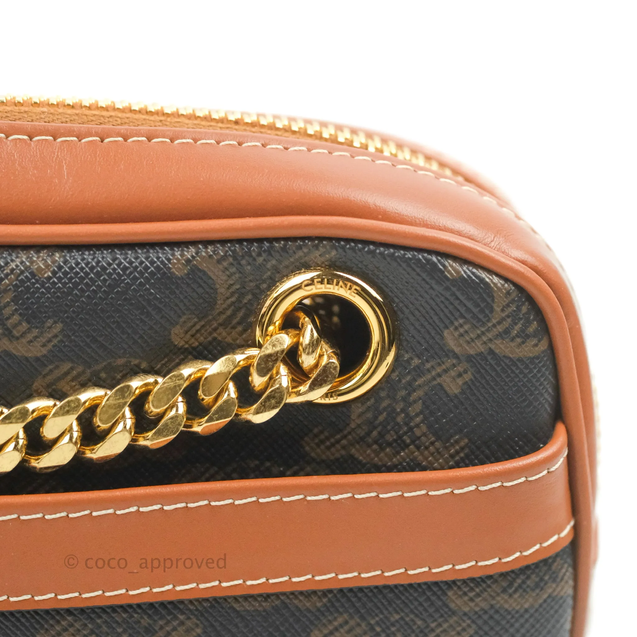 Celine Small Patapans in Triomphe Canvas Tan