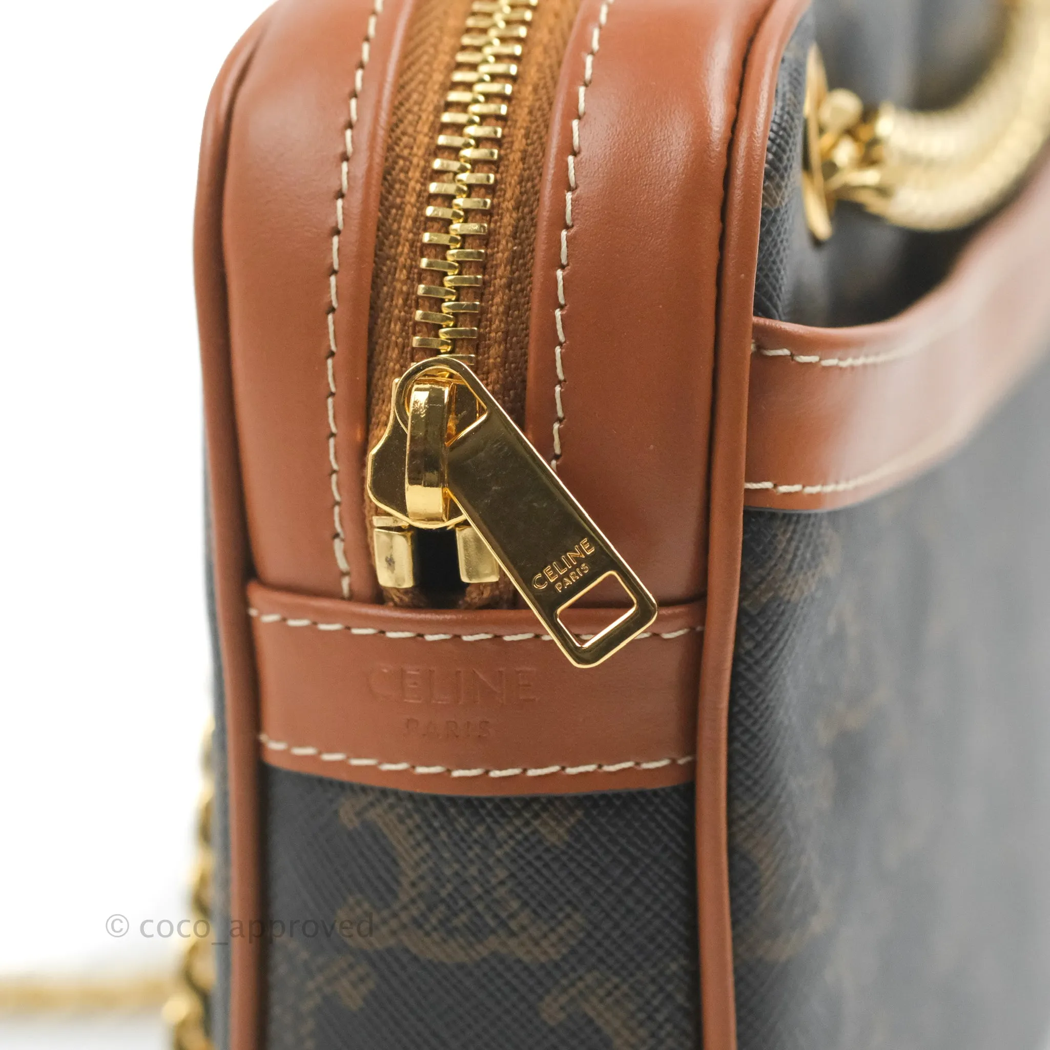 Celine Small Patapans in Triomphe Canvas Tan