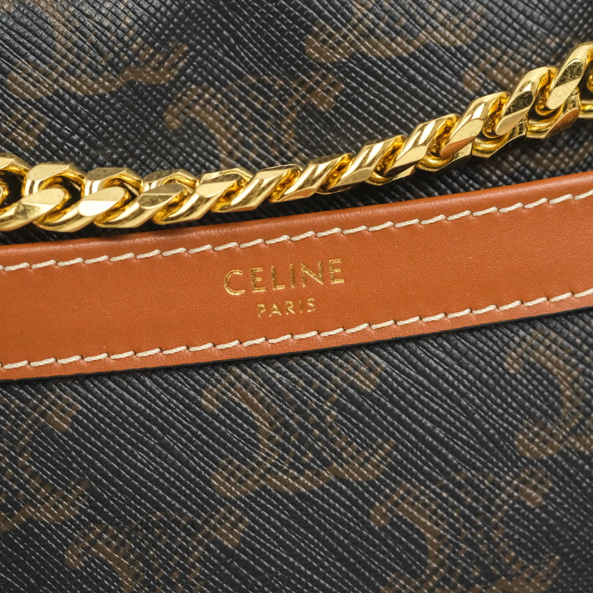 Celine Small Patapans in Triomphe Canvas Tan