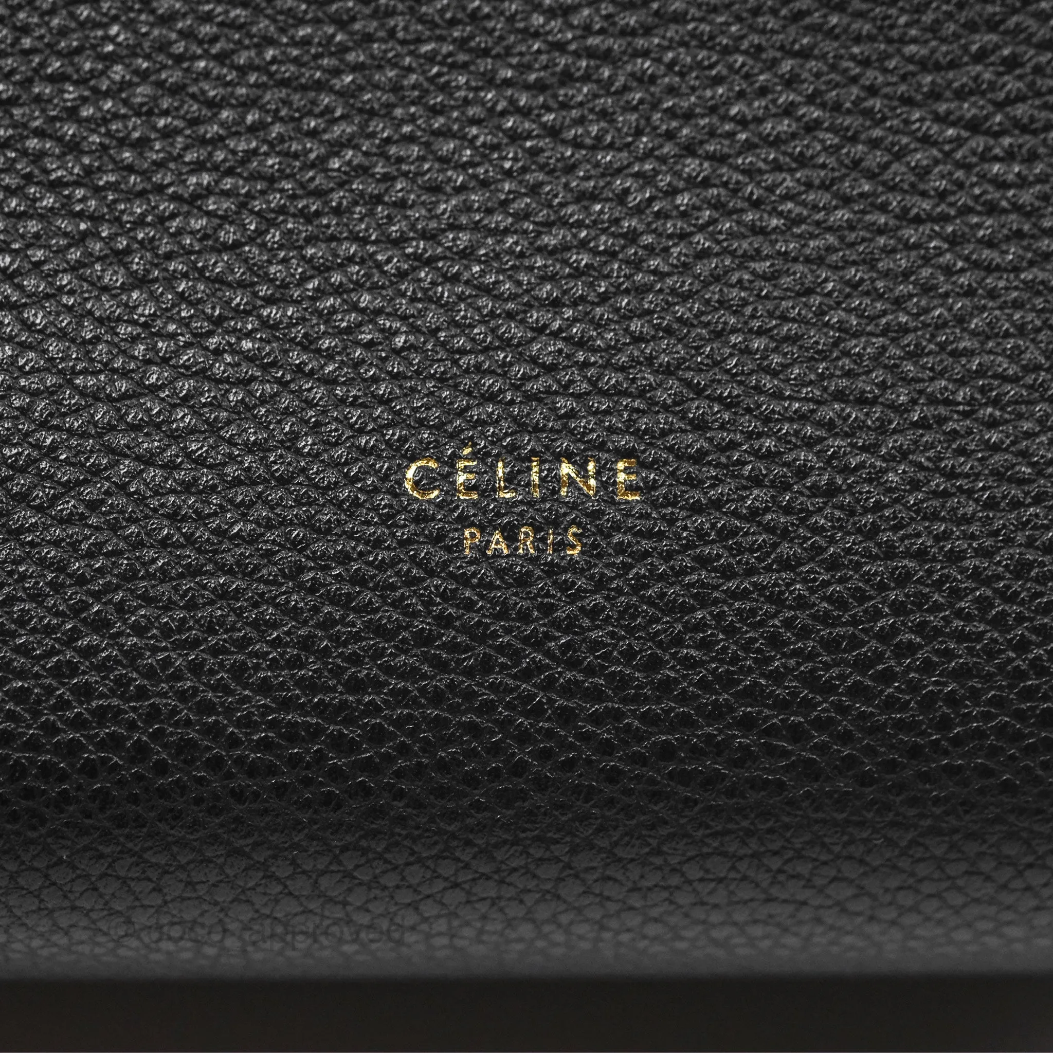 Celine Small Sangle Bucket Bag Black Grained Calfskin Gold Hardware