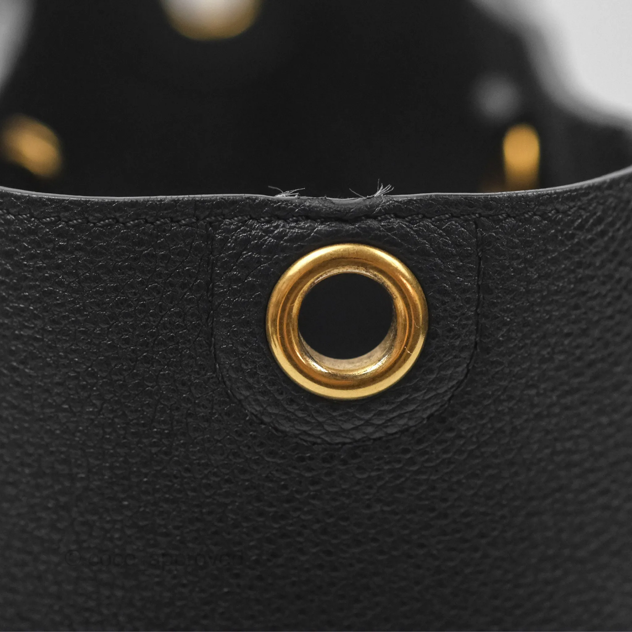 Celine Small Sangle Bucket Bag Black Grained Calfskin Gold Hardware
