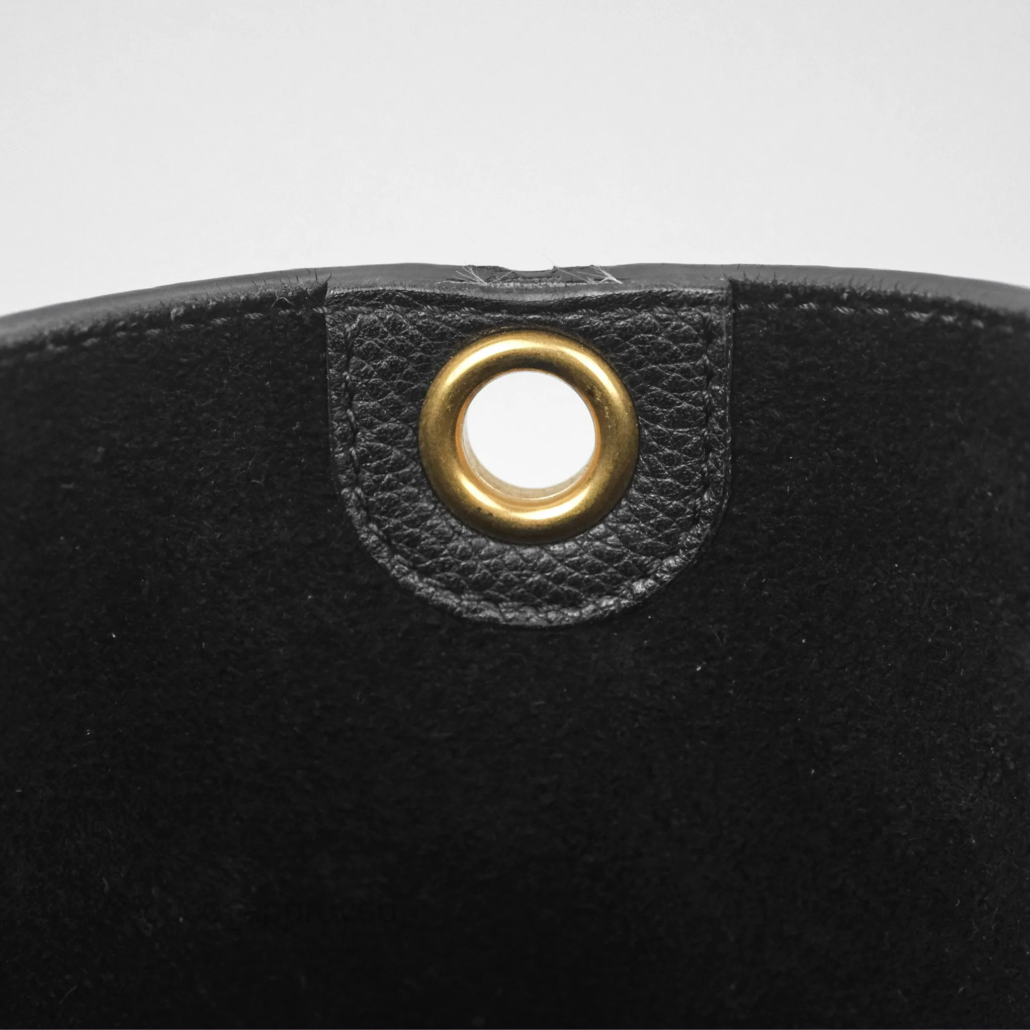 Celine Small Sangle Bucket Bag Black Grained Calfskin Gold Hardware