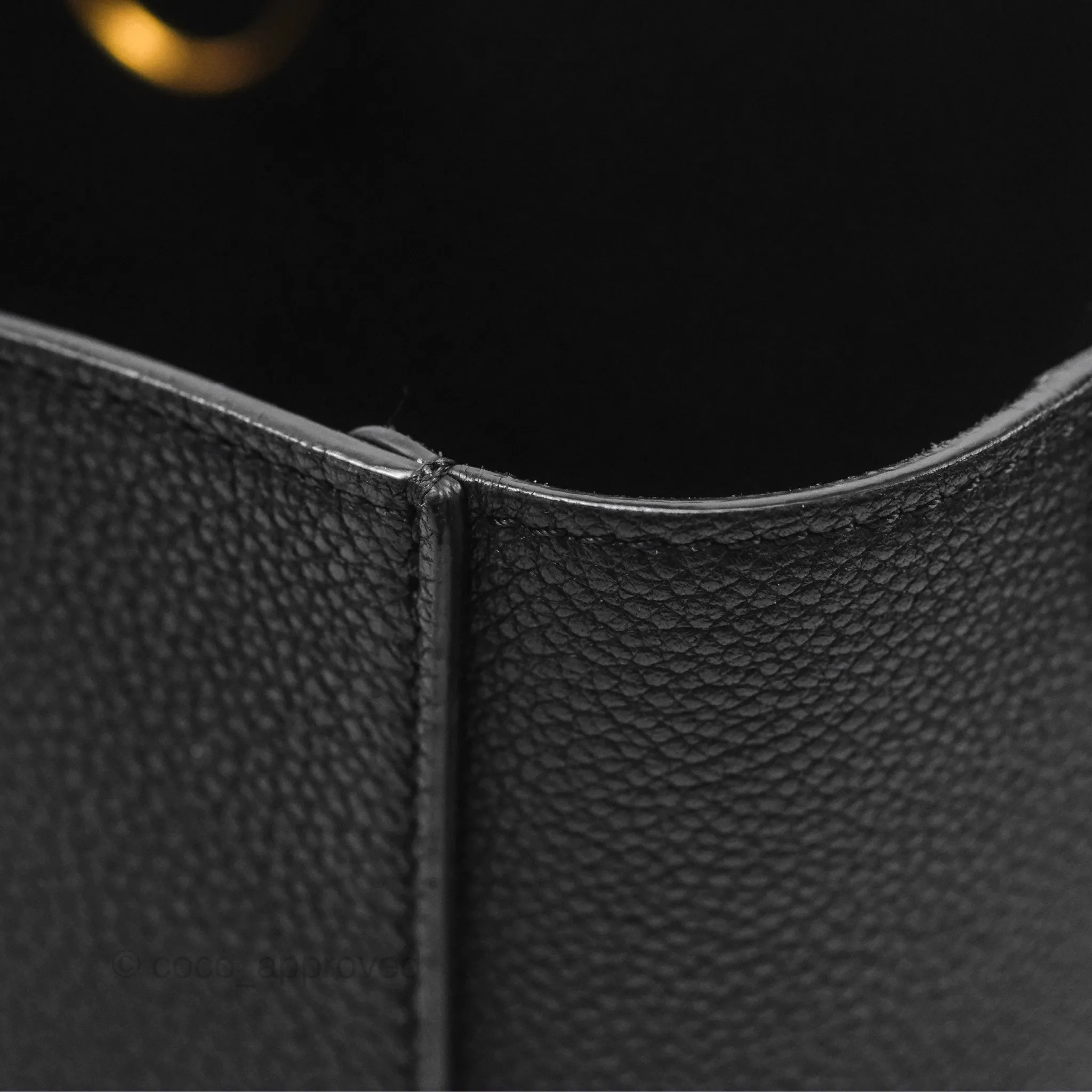 Celine Small Sangle Bucket Bag Black Grained Calfskin Gold Hardware